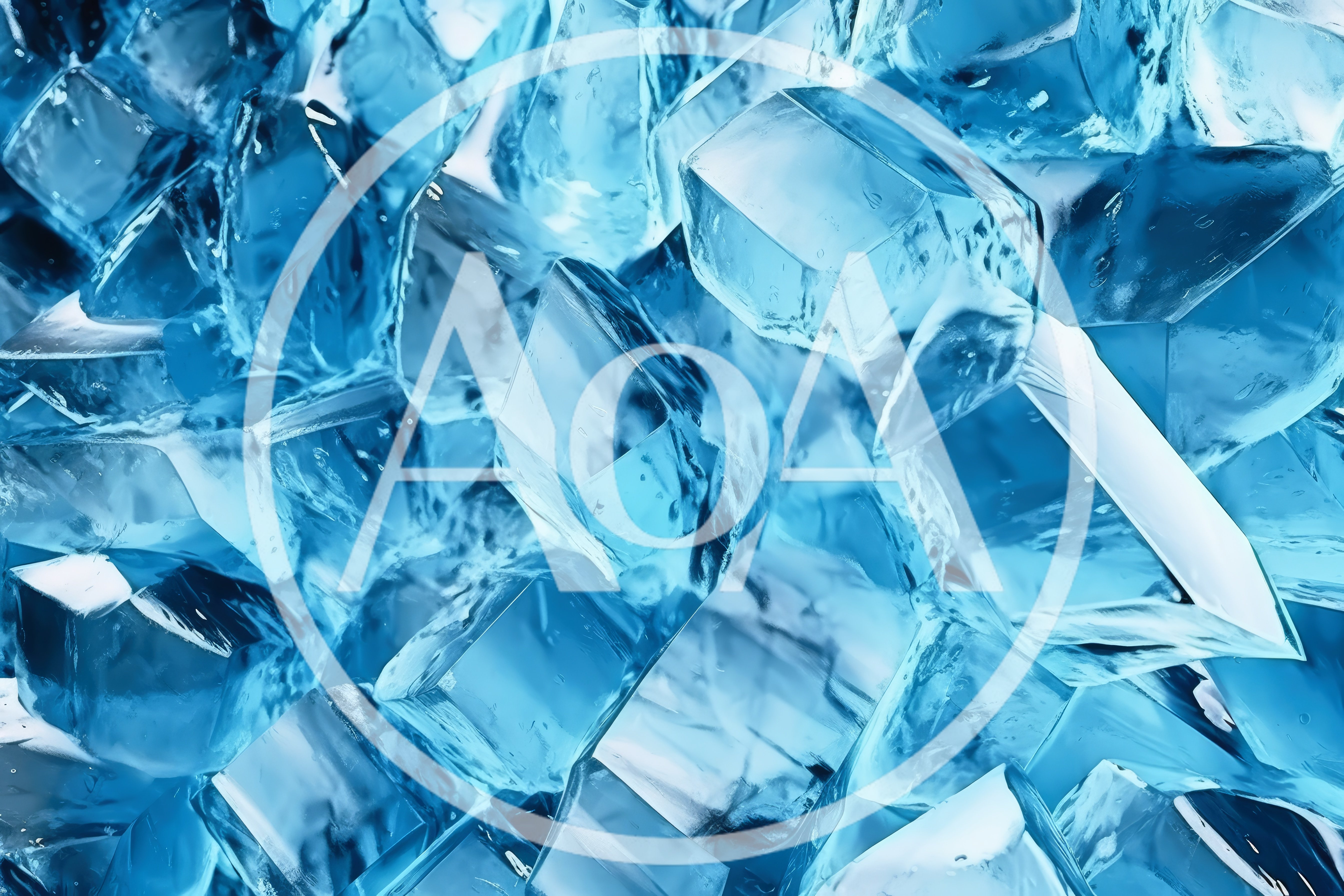Close Up Of Translucent Blue Ice Cubes