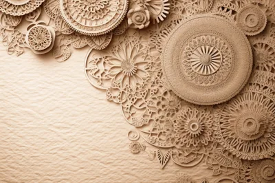 Intricate Laser Cut Paper Mandala Art Background