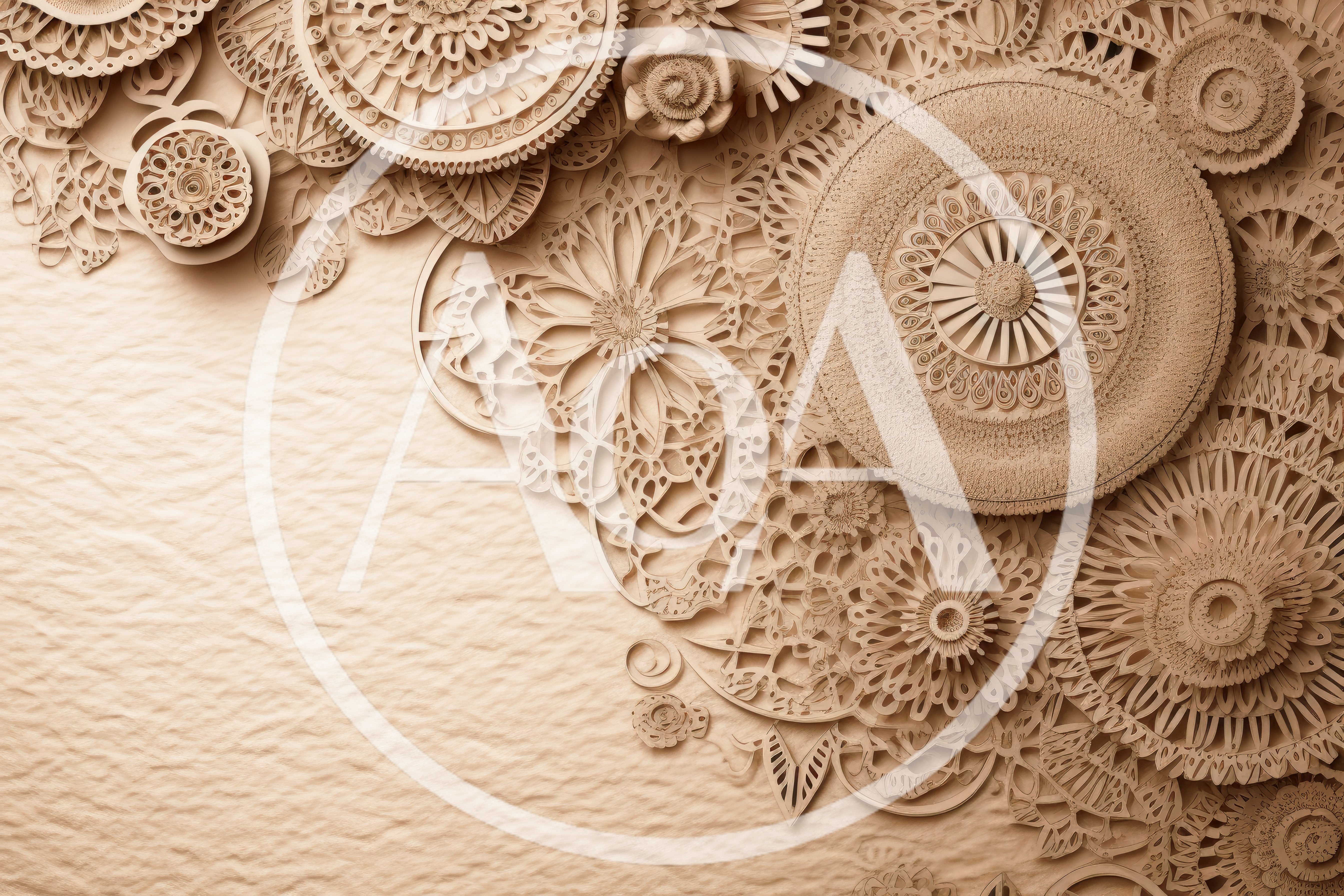 Intricate Laser Cut Paper Mandala Art Background