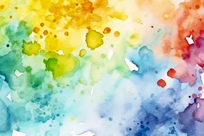 Abstract Watercolor Background With Vibrant Rainbow Color Blends