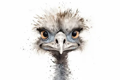 Close Up Portrait Of An Emu Head