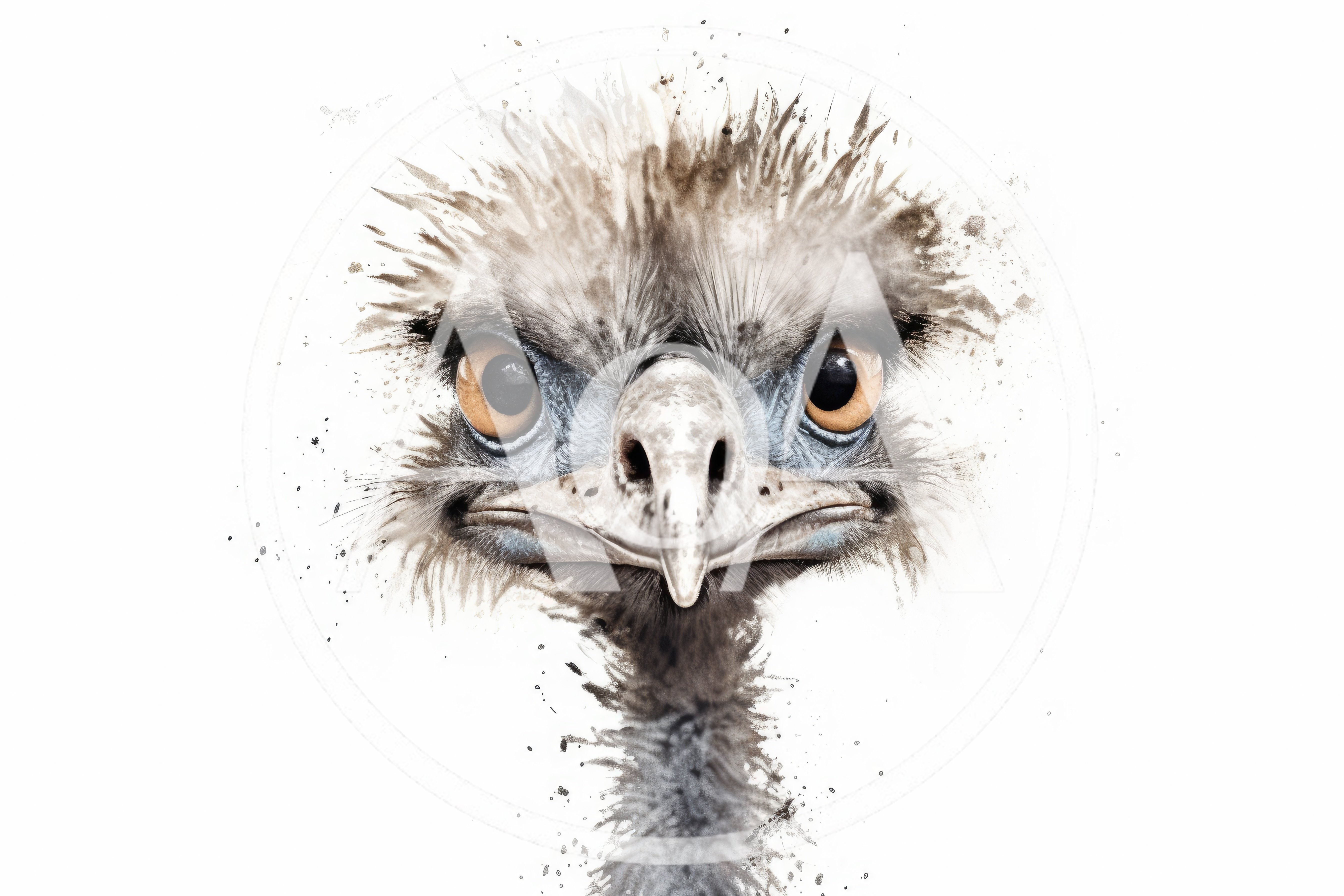 Close Up Portrait Of An Emu Head
