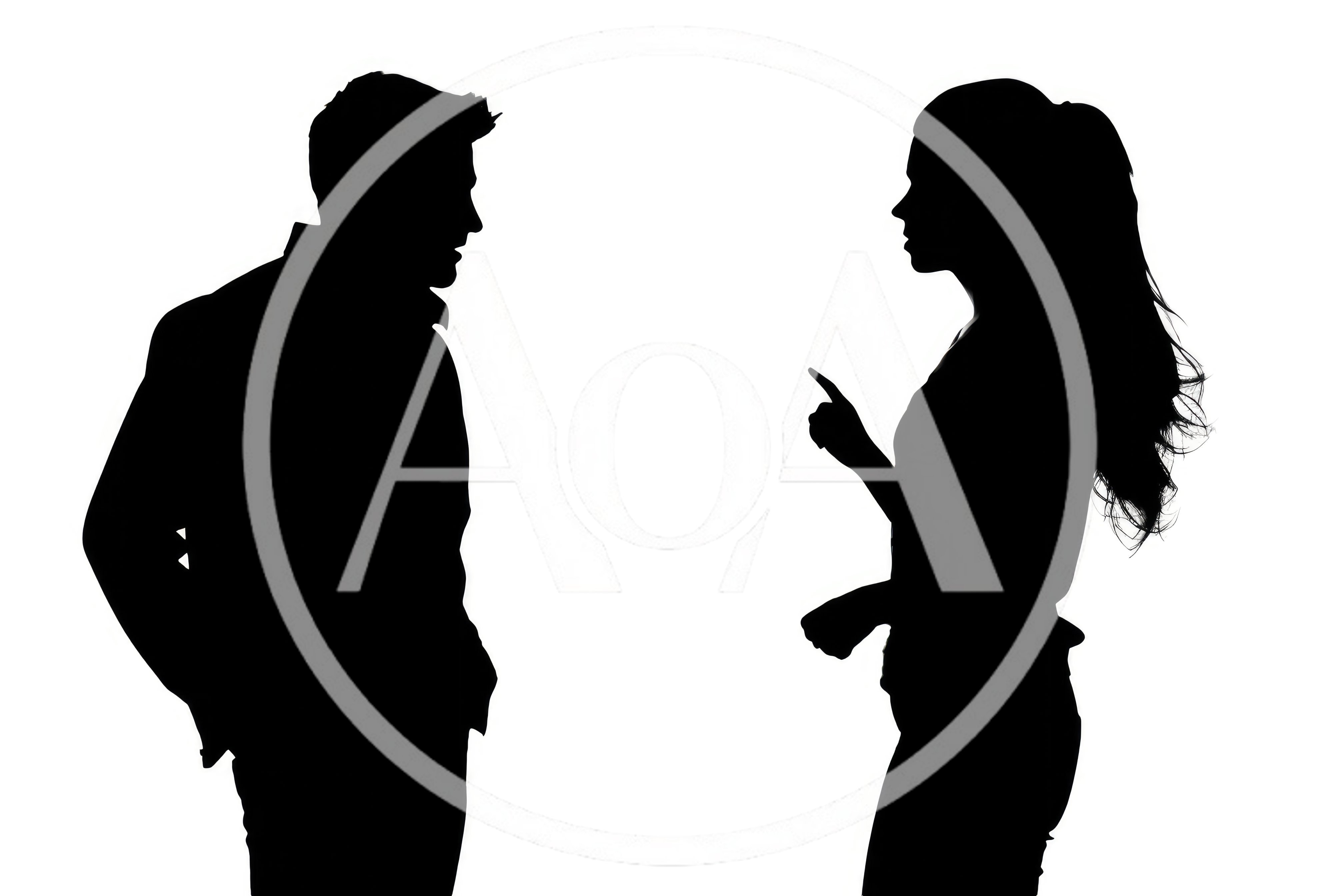 Silhouettes Of A Man And Woman Arguing