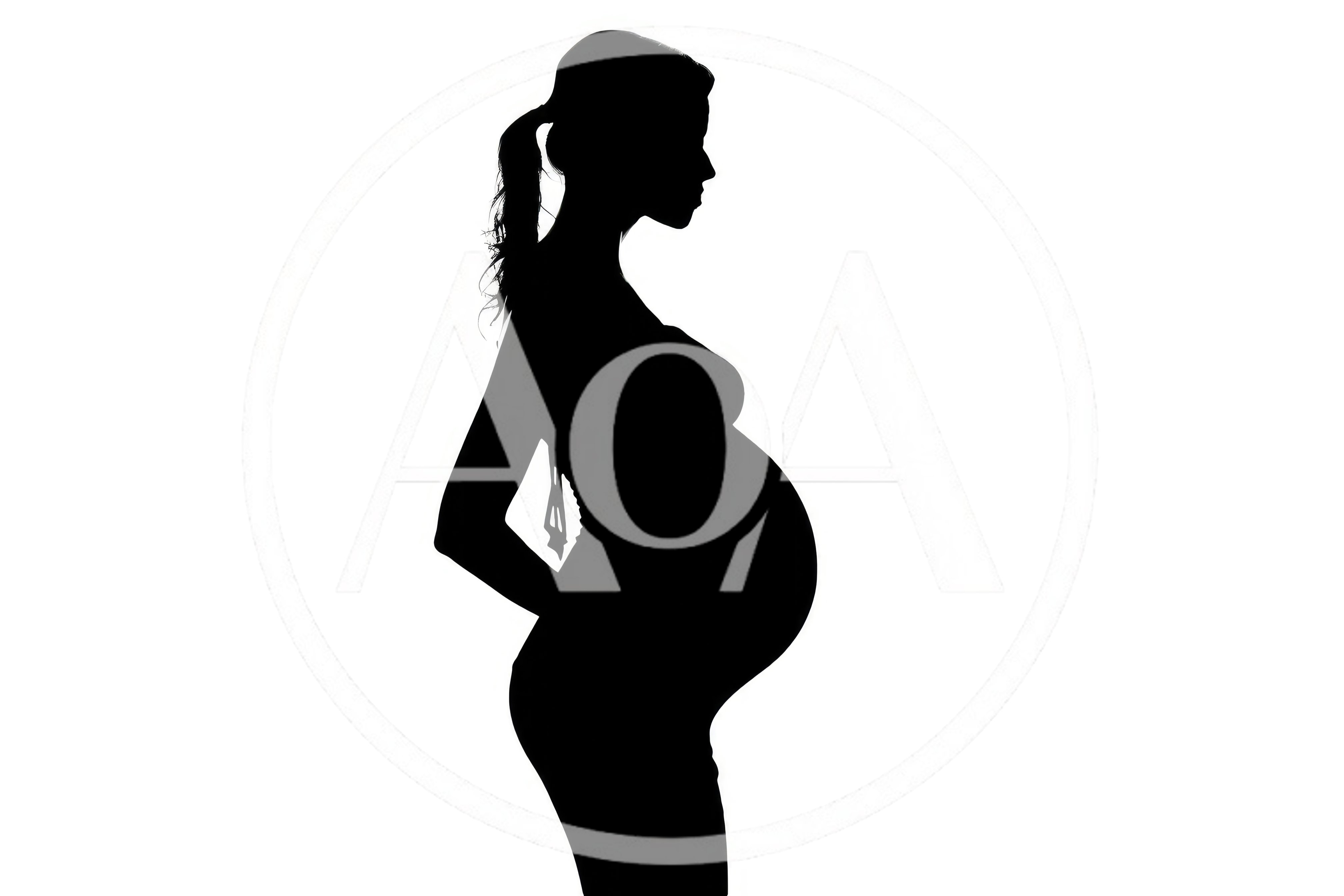 Silhouette Of A Pregnant Woman In Profile