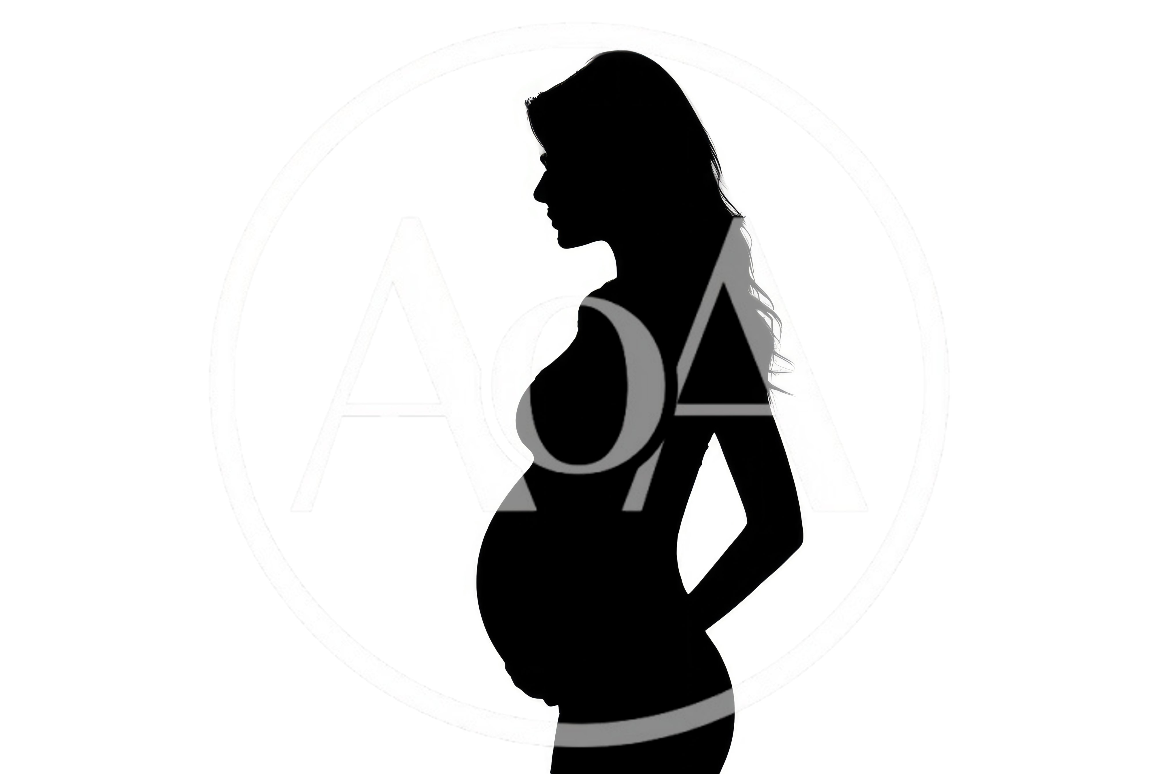 Silhouette Of A Pregnant Woman In Profile