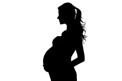 Silhouette Of A Pregnant Woman In Profile