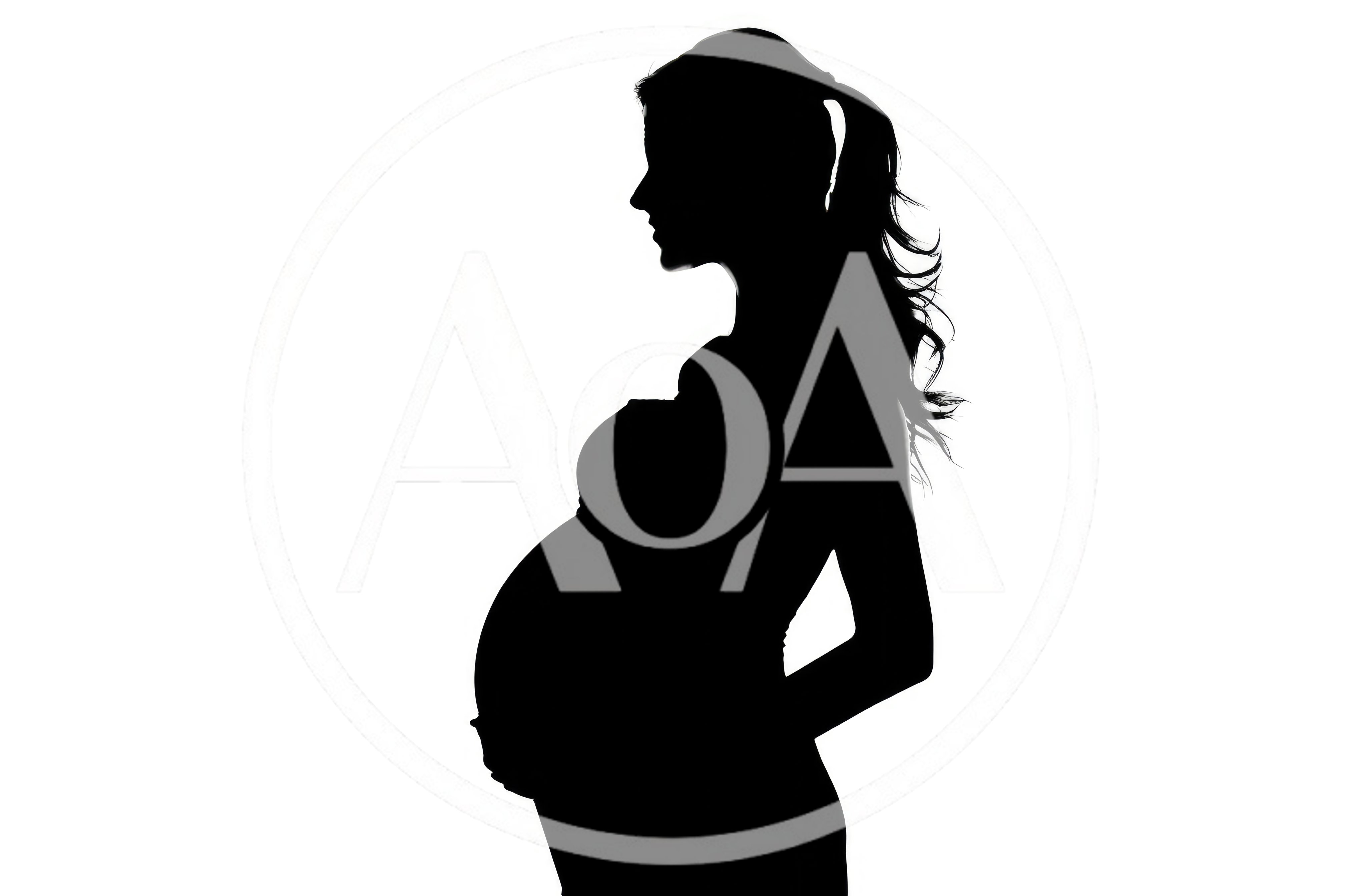 Silhouette Of A Pregnant Woman In Profile