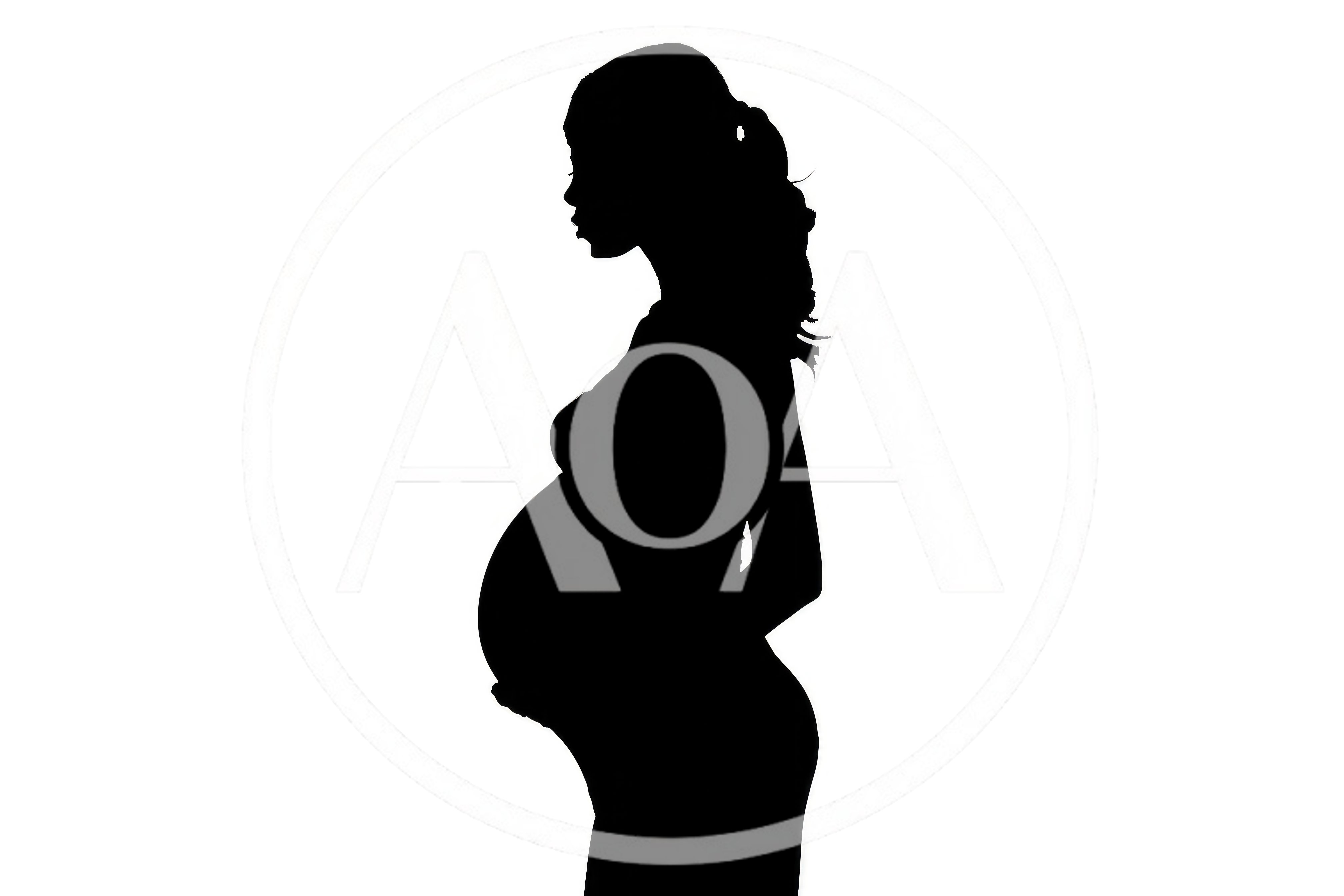 Silhouette Of A Pregnant Woman In Profile