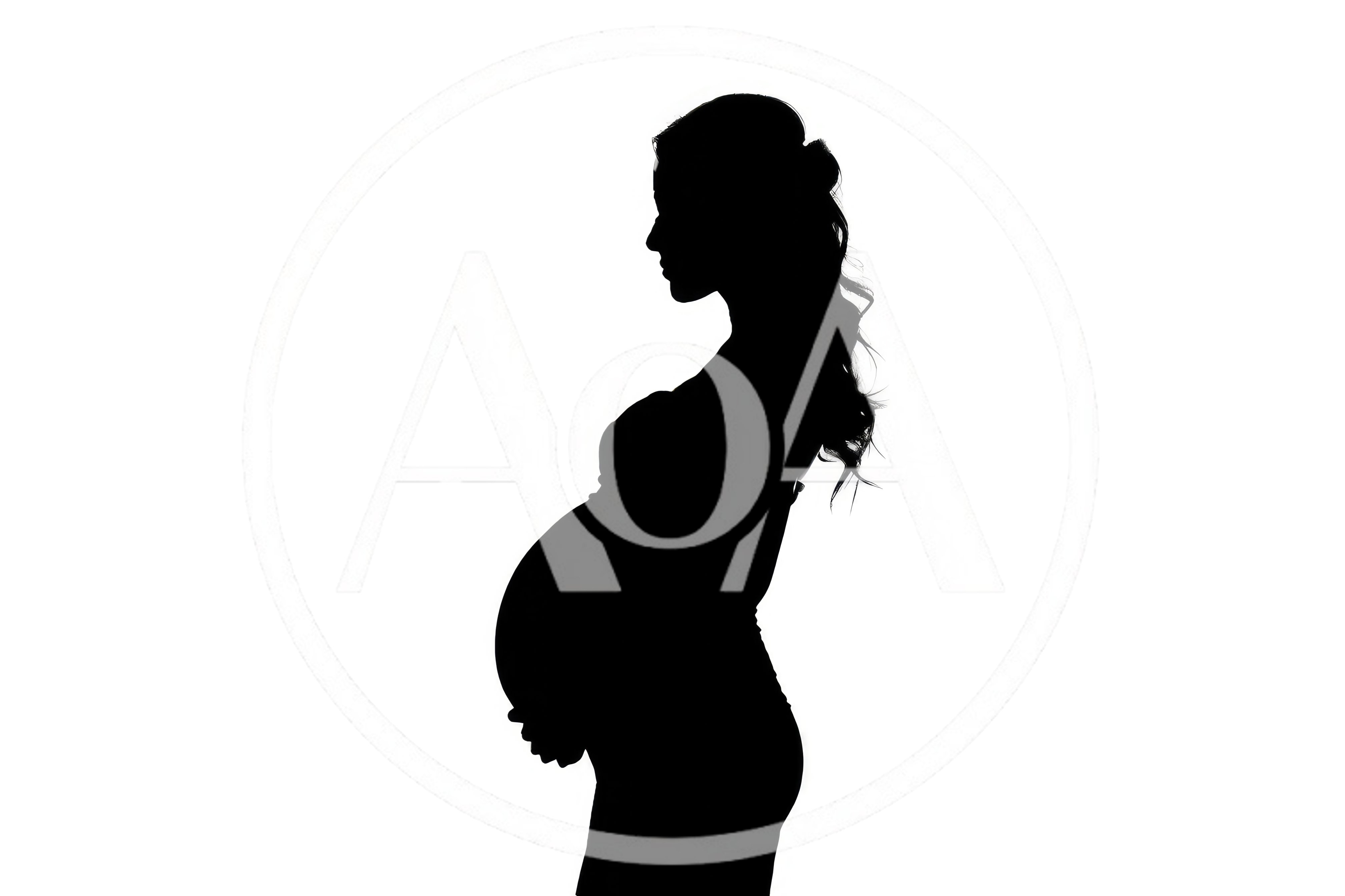 Silhouette Of A Pregnant Woman In Profile
