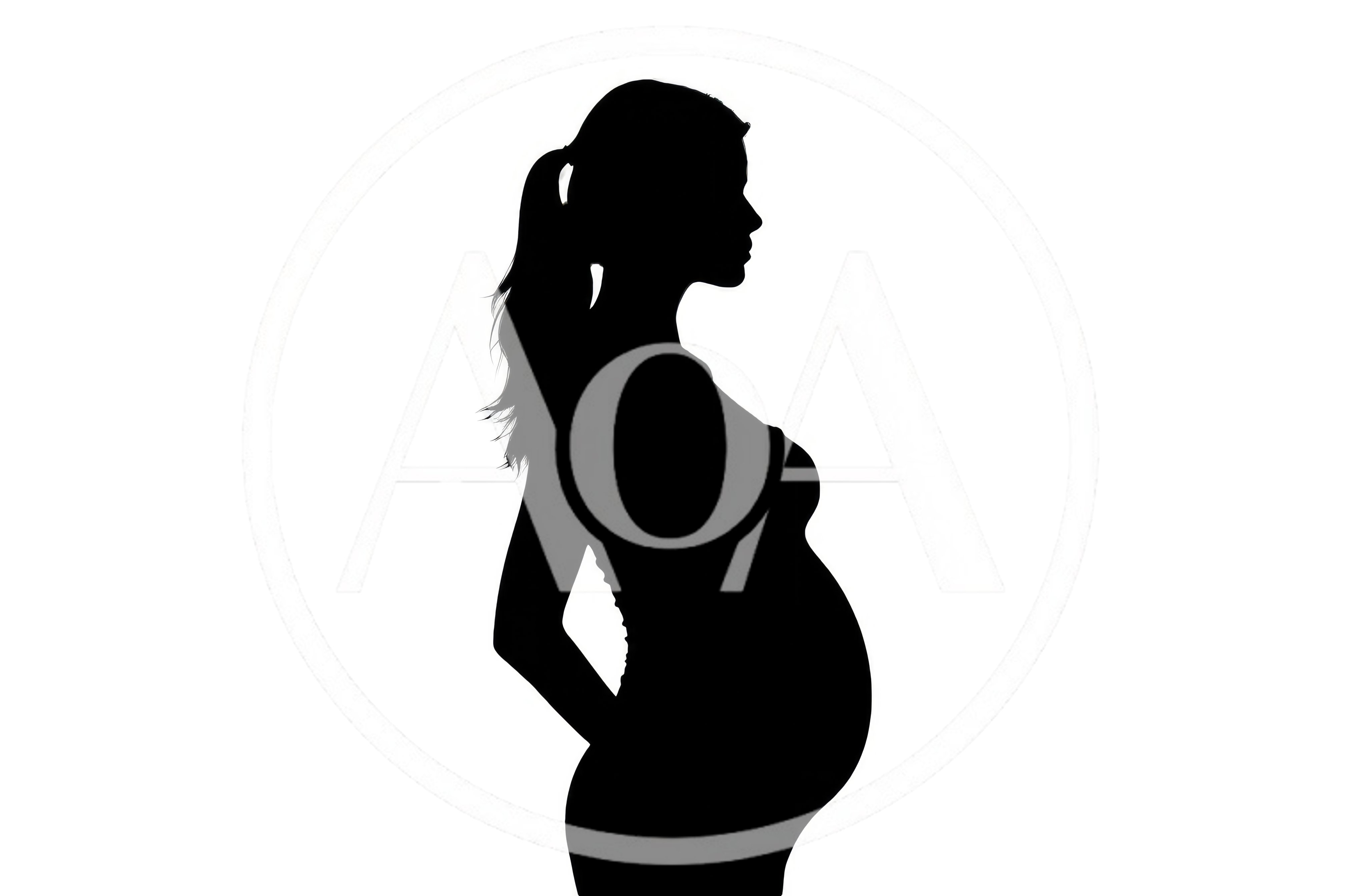 Silhouette Of A Pregnant Woman In Profile