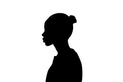 Silhouette Of A Young Woman In Profile