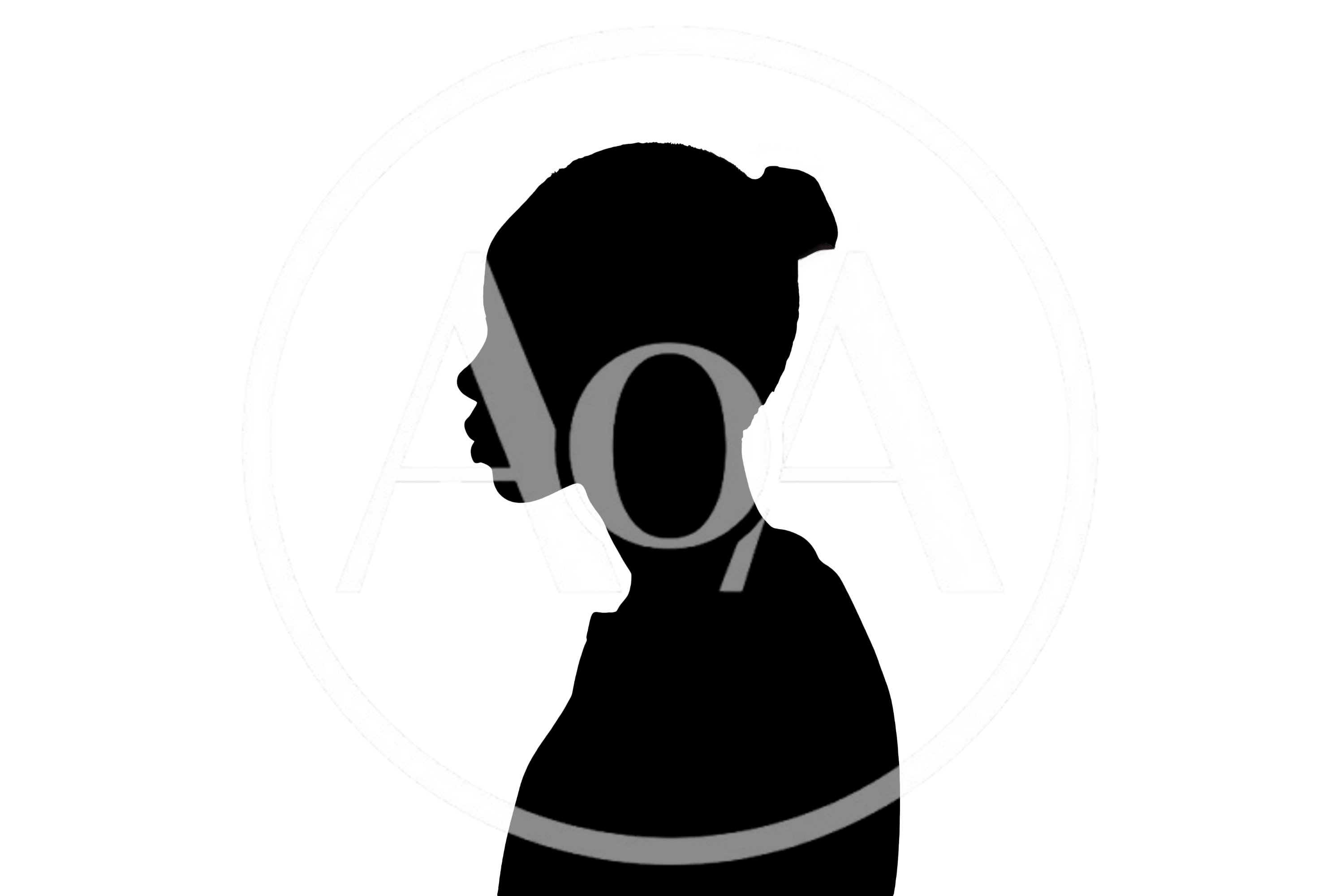 Silhouette Of A Young Woman In Profile