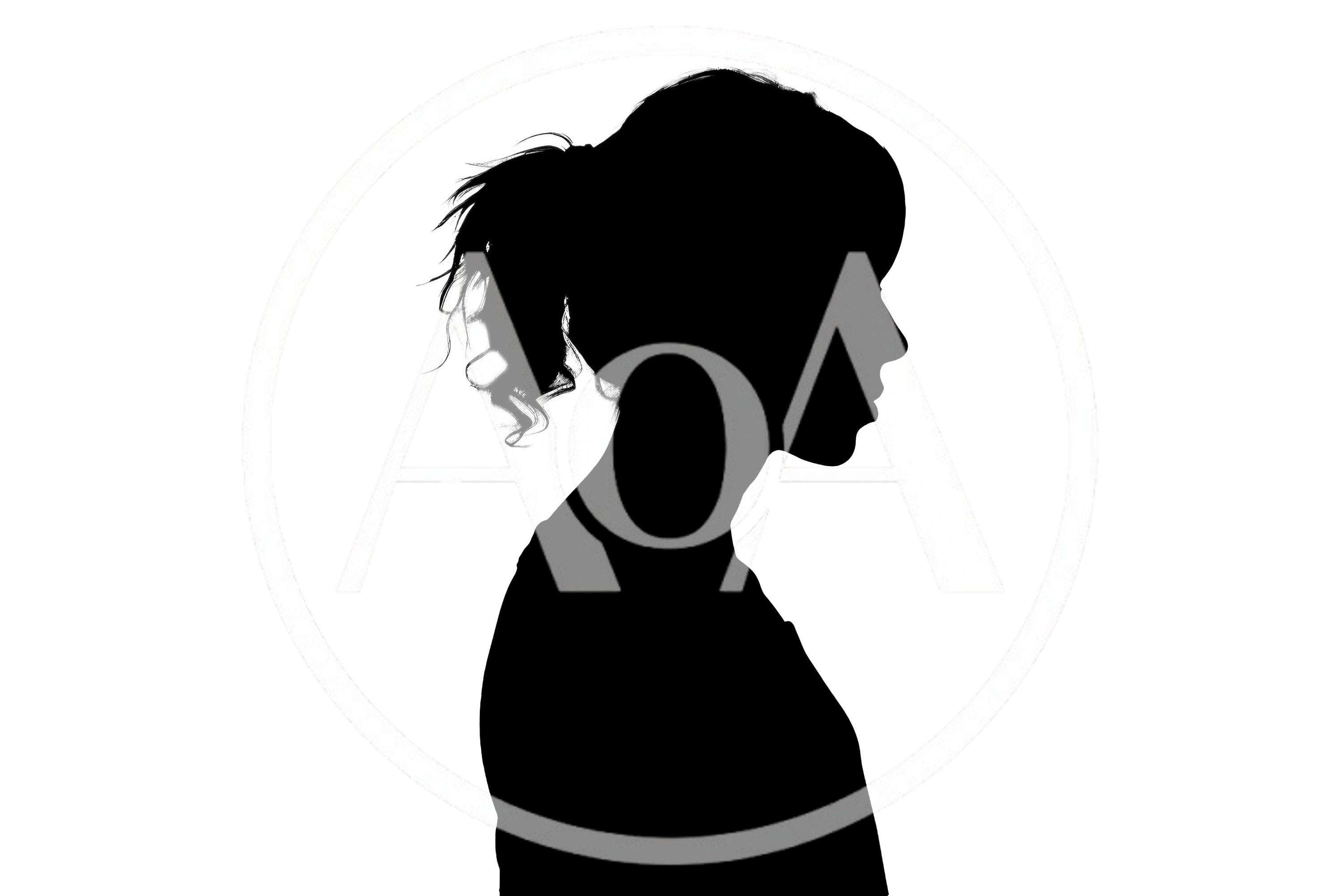 Silhouette Of A Young Woman In Profile