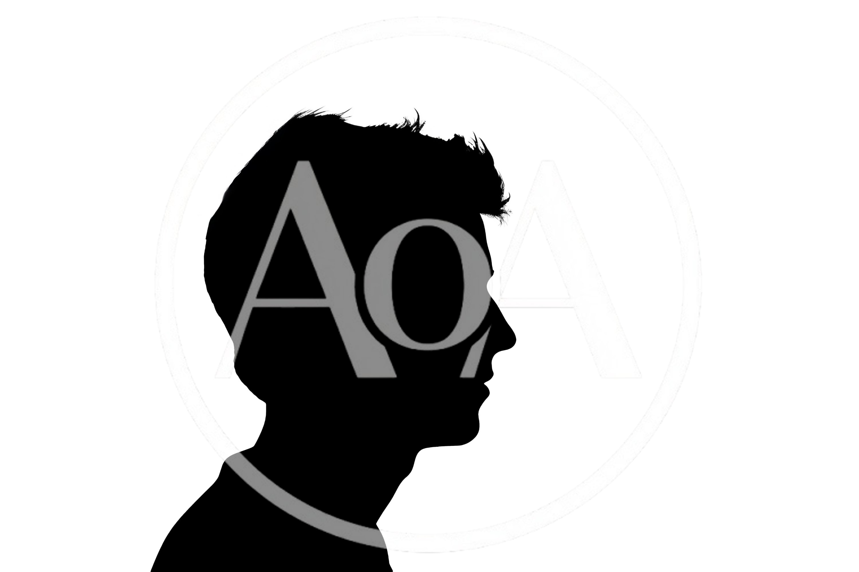Silhouette Of A Young Man In Profile