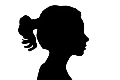 Silhouette Profile Of A Young Girl With Ponytail