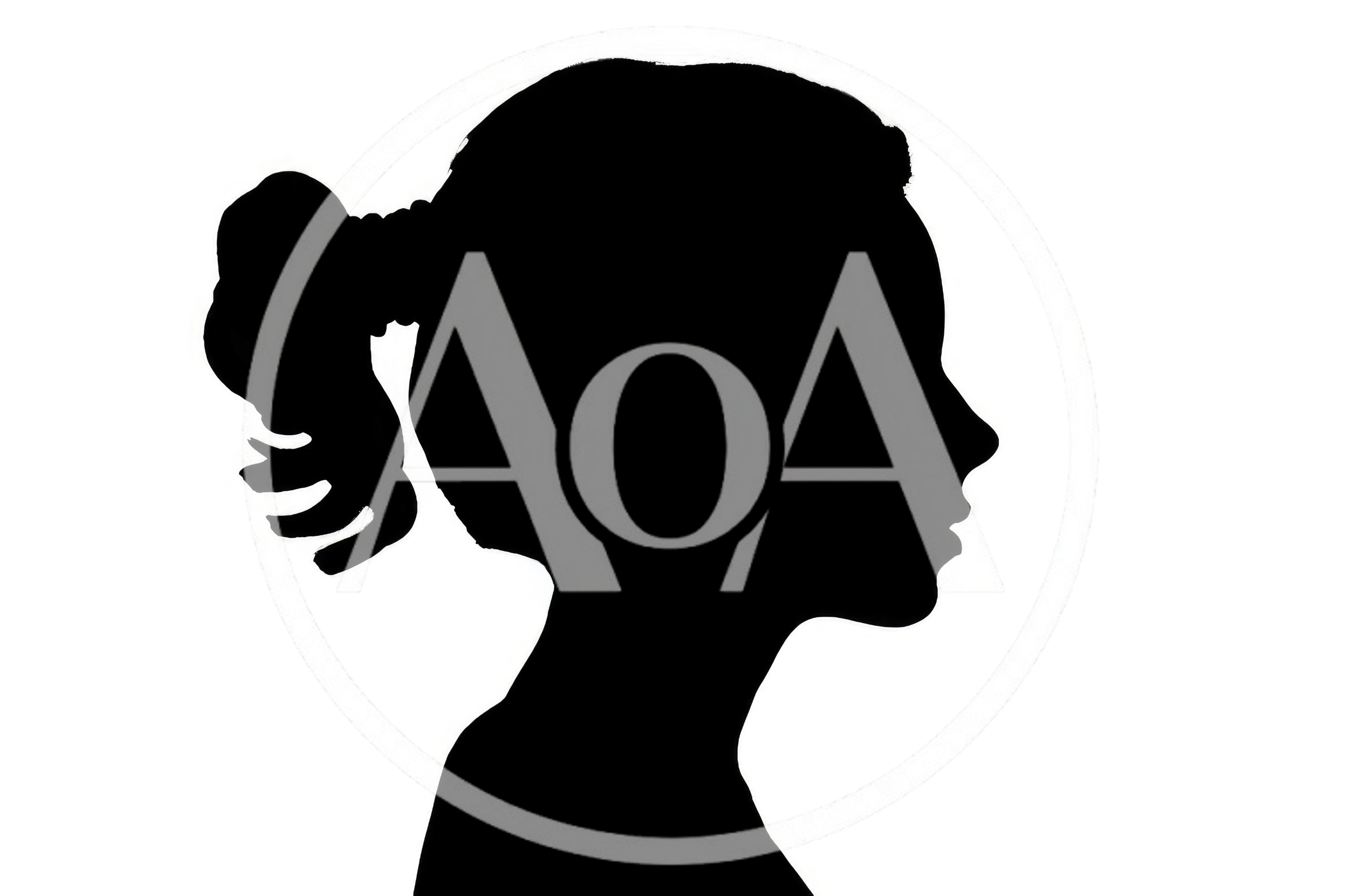 Silhouette Profile Of A Young Girl With Ponytail