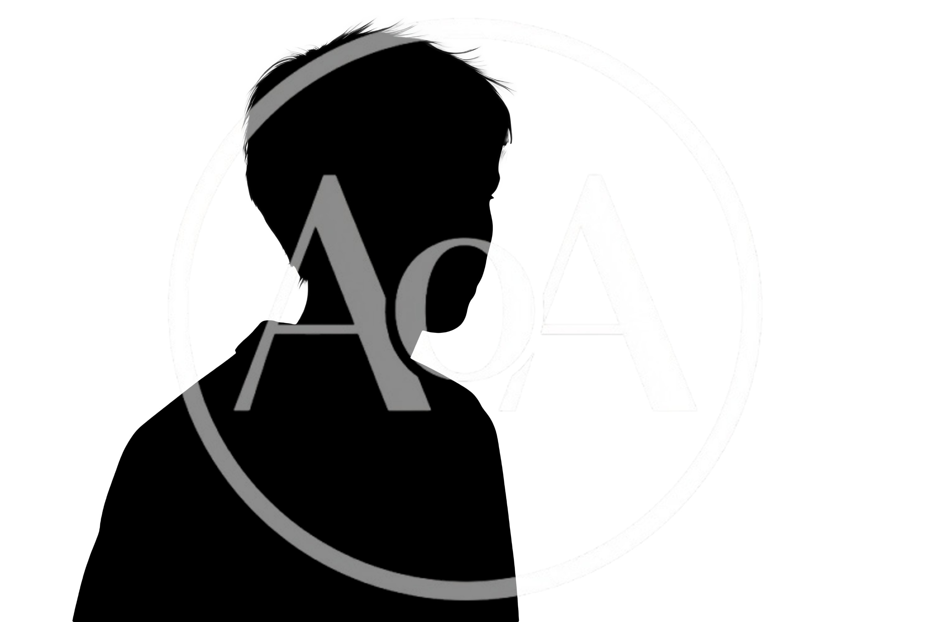 Silhouette Of A Young Boy Looking Away