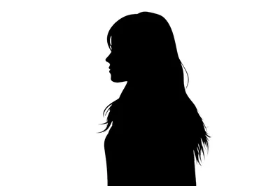 Silhouette Of A Young Woman In Profile