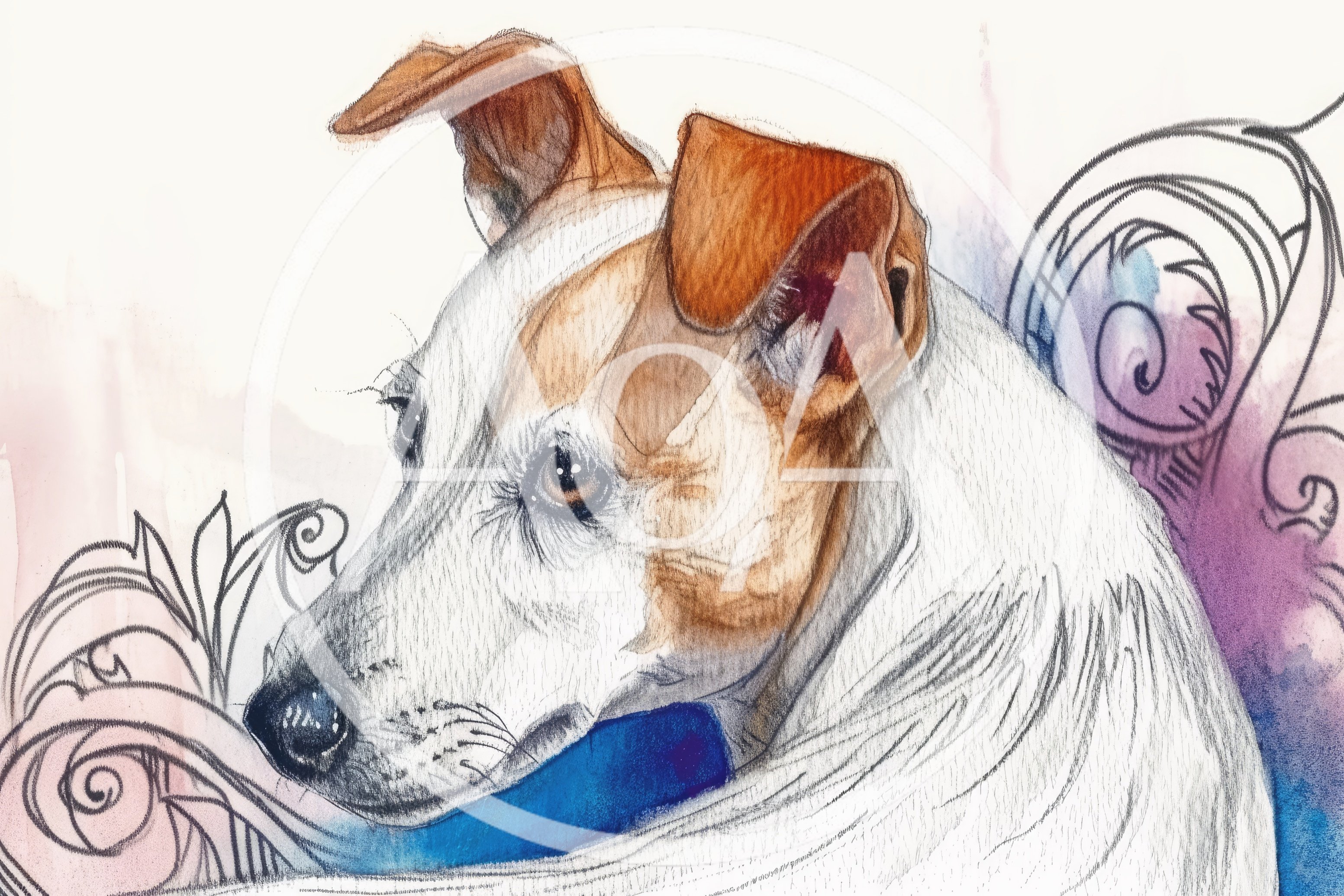 Watercolor Illustration Of A Jack Russell Terrier