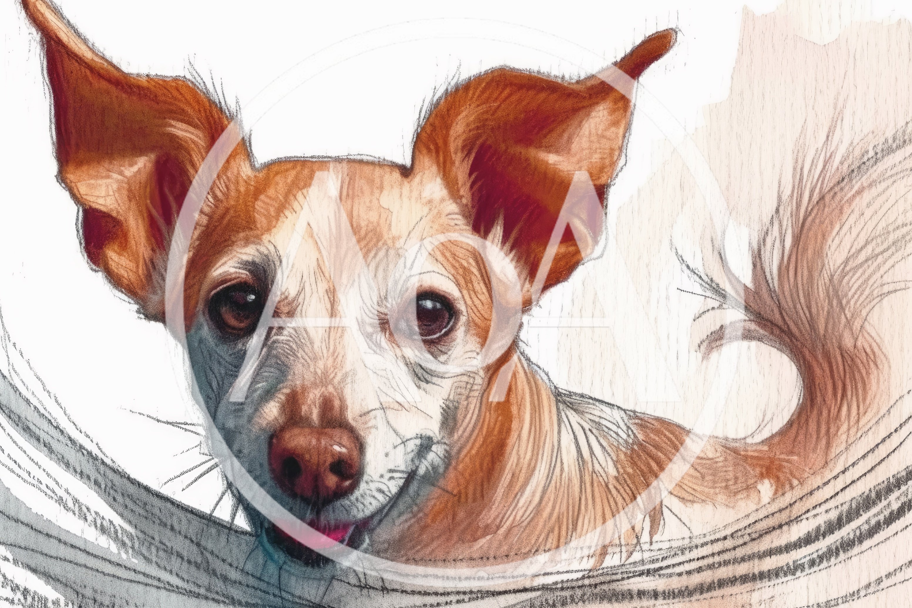 Artistic Illustration Of A Happy Small Dog