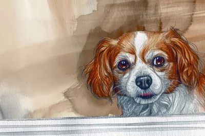 Artistic Illustration Of A Cavalier King Charles Spaniel
