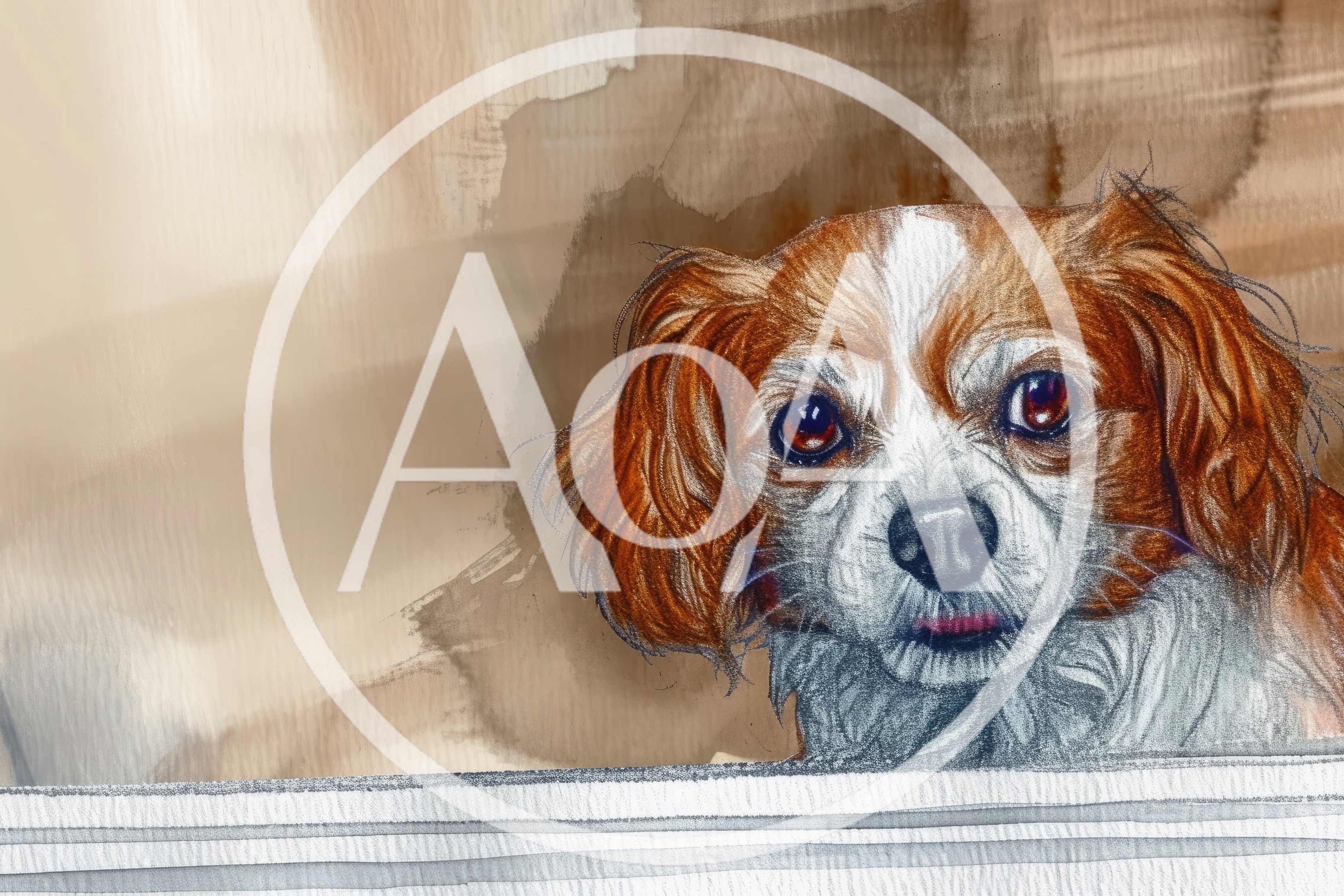 Artistic Illustration Of A Cavalier King Charles Spaniel