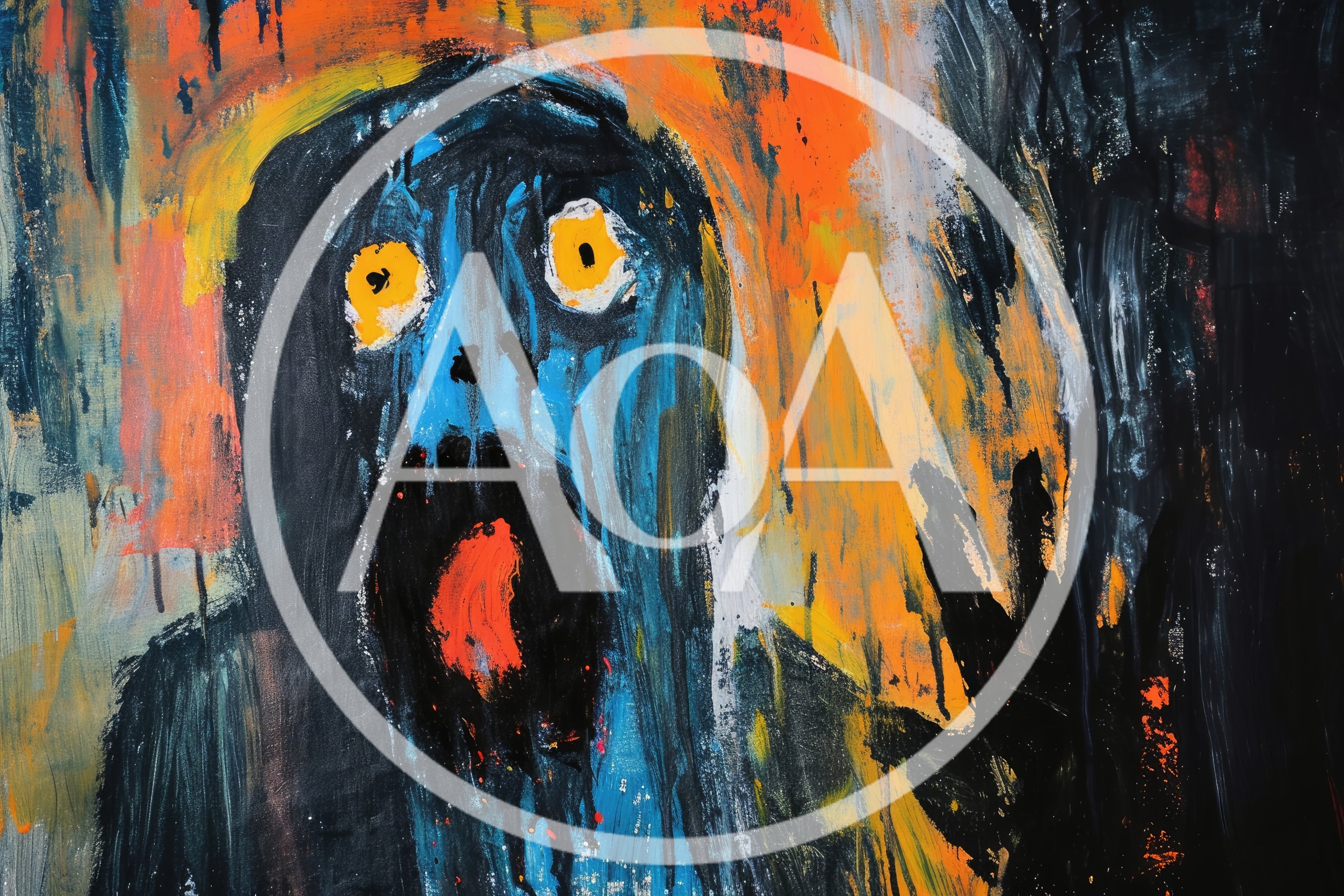Abstract Expressionist Painting Of A Screaming Figure