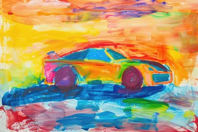 Abstract Painting Of A Sports Car