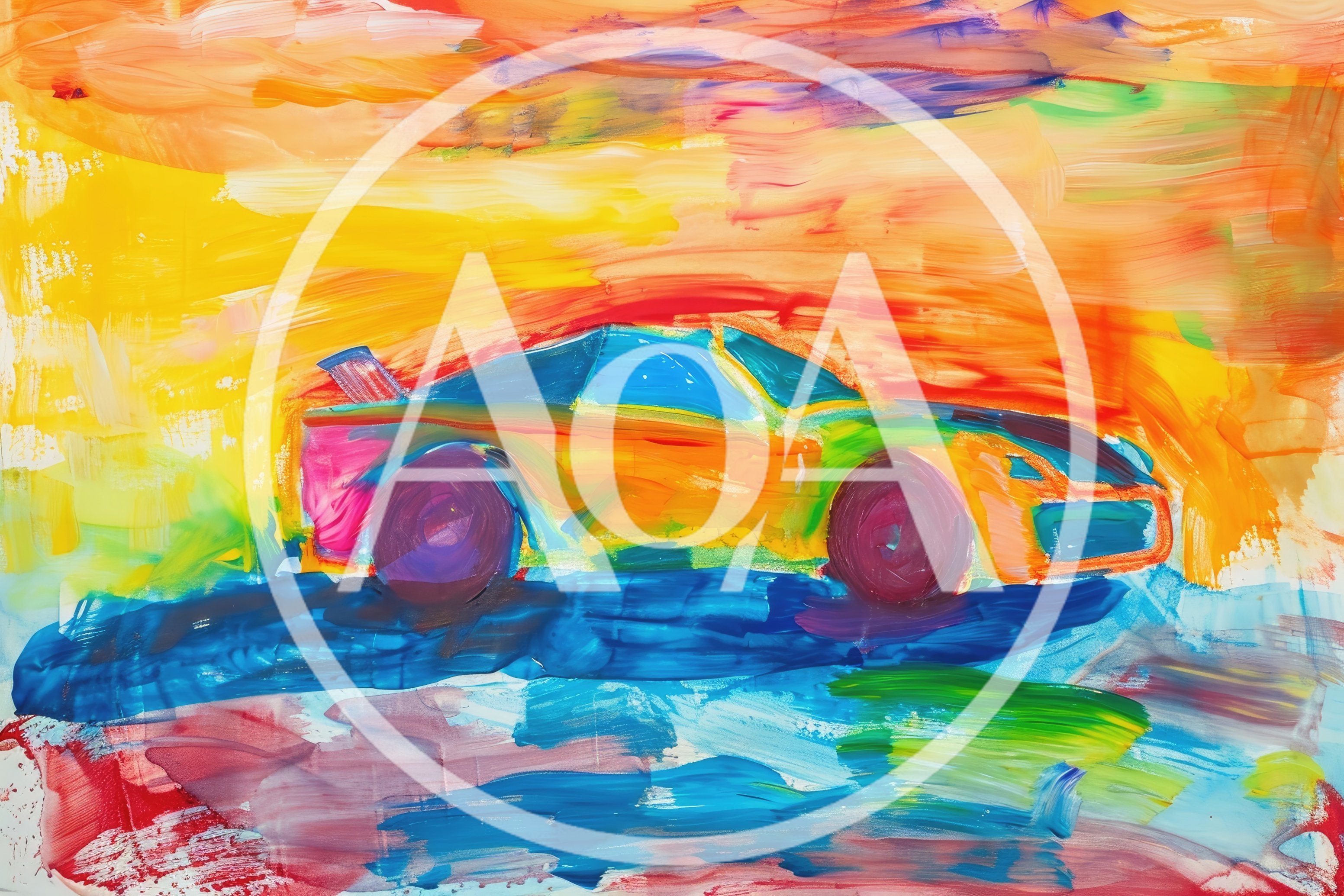 Abstract Painting Of A Sports Car
