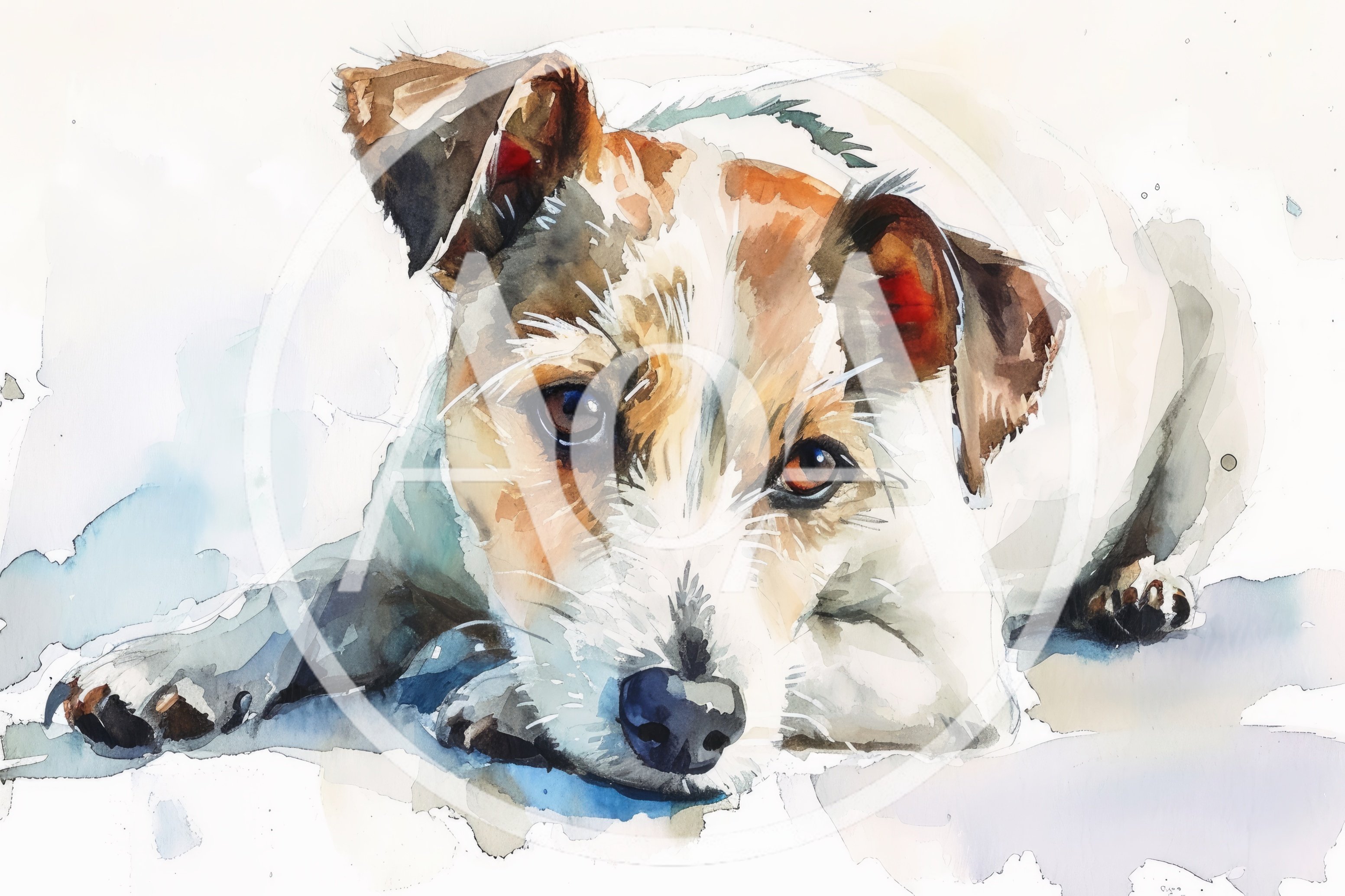 Watercolor Painting Of A Jack Russell Terrier