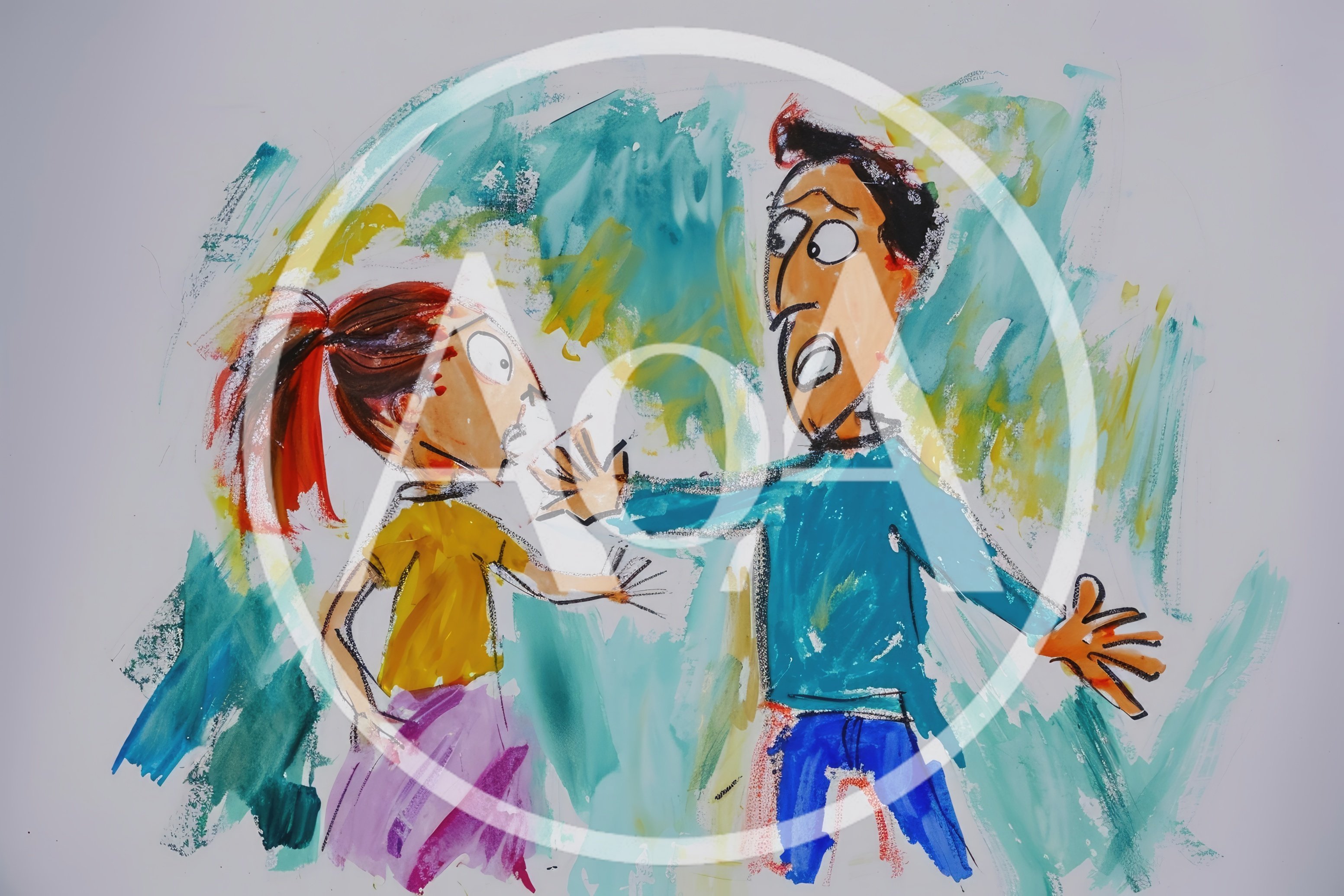 Hand Drawn Illustration Of A Couple Arguing