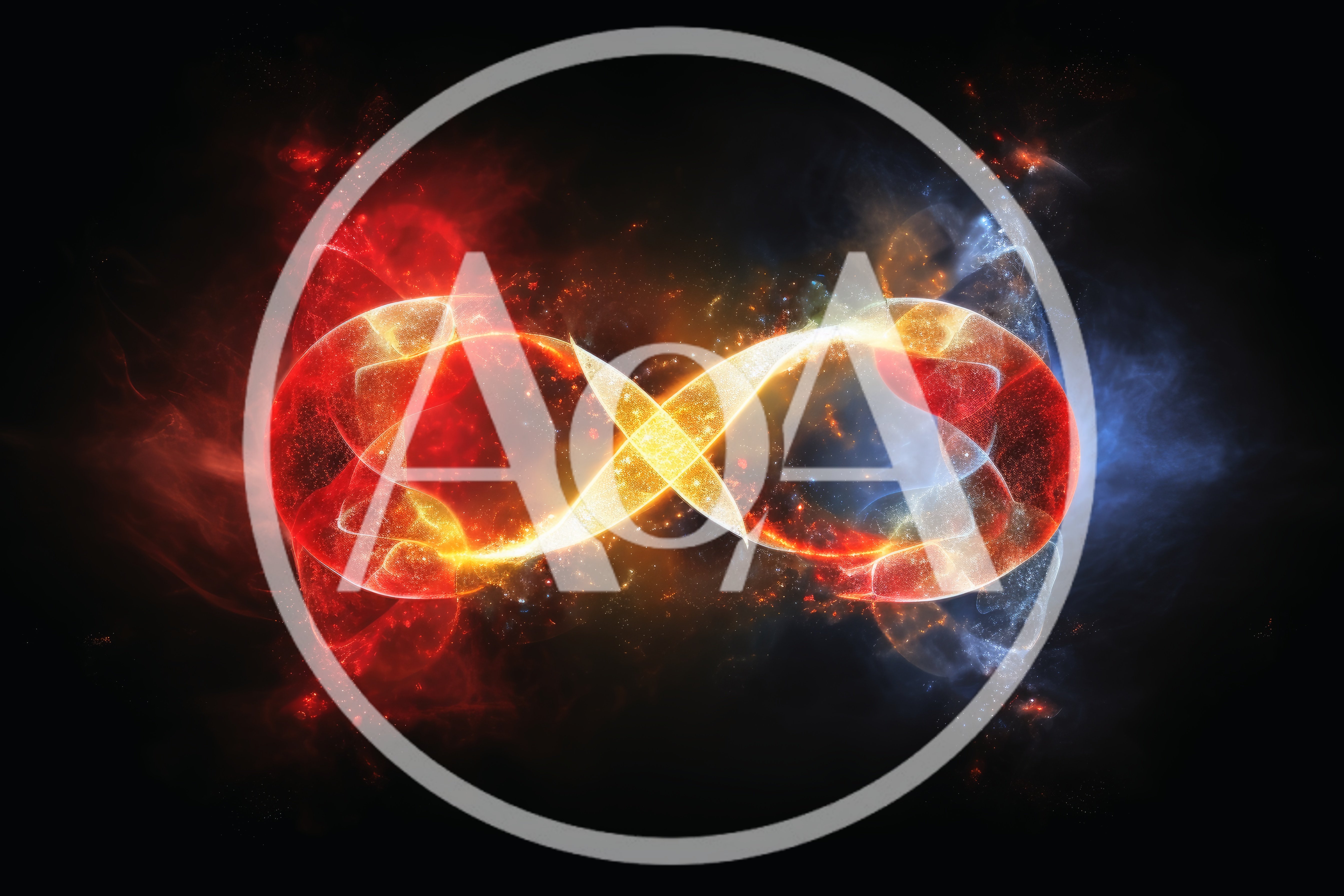 Glowing Infinity Symbol With Fire And Ice Energy