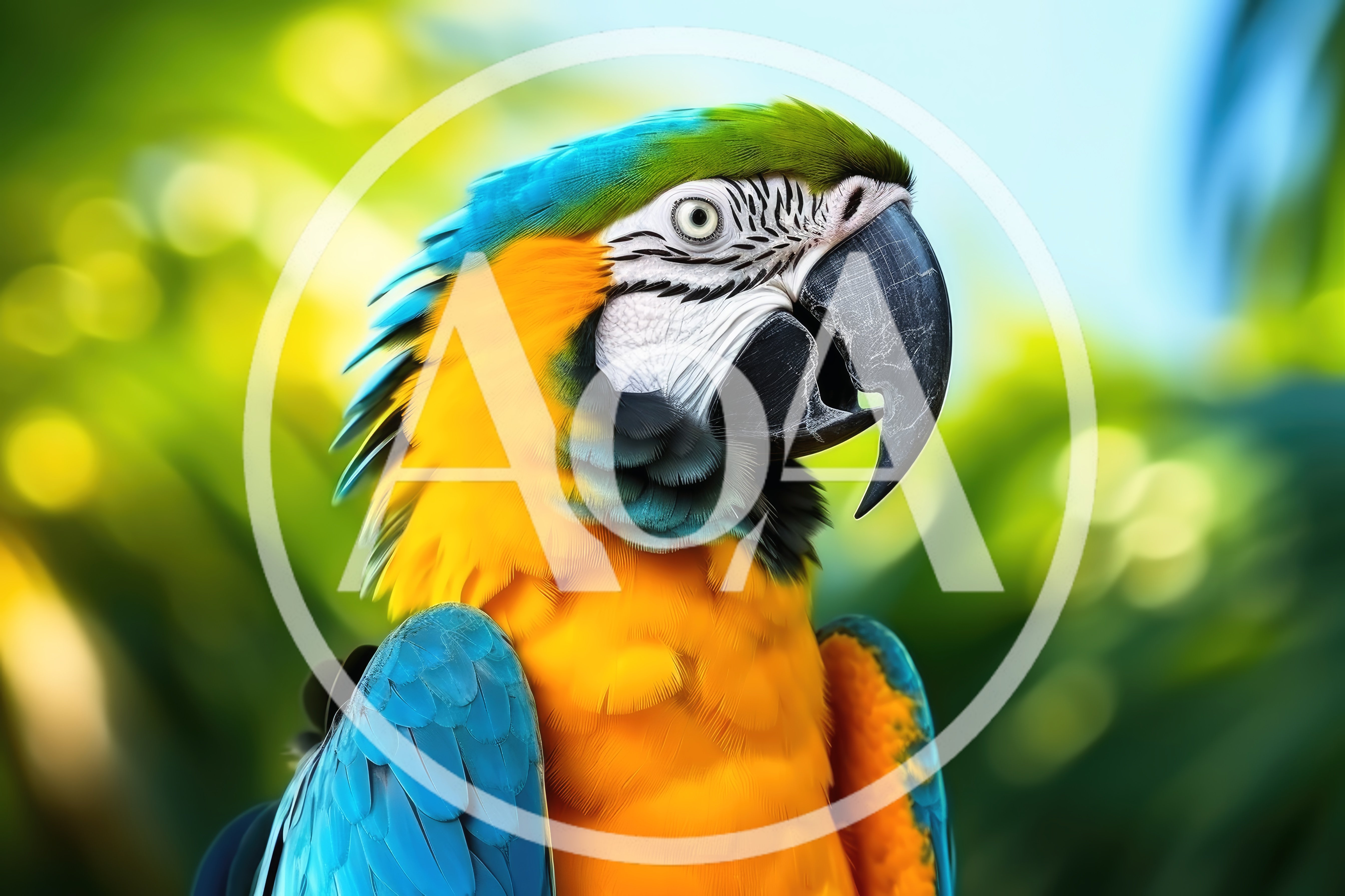 Close Up Portrait Of A Blue And Gold Macaw