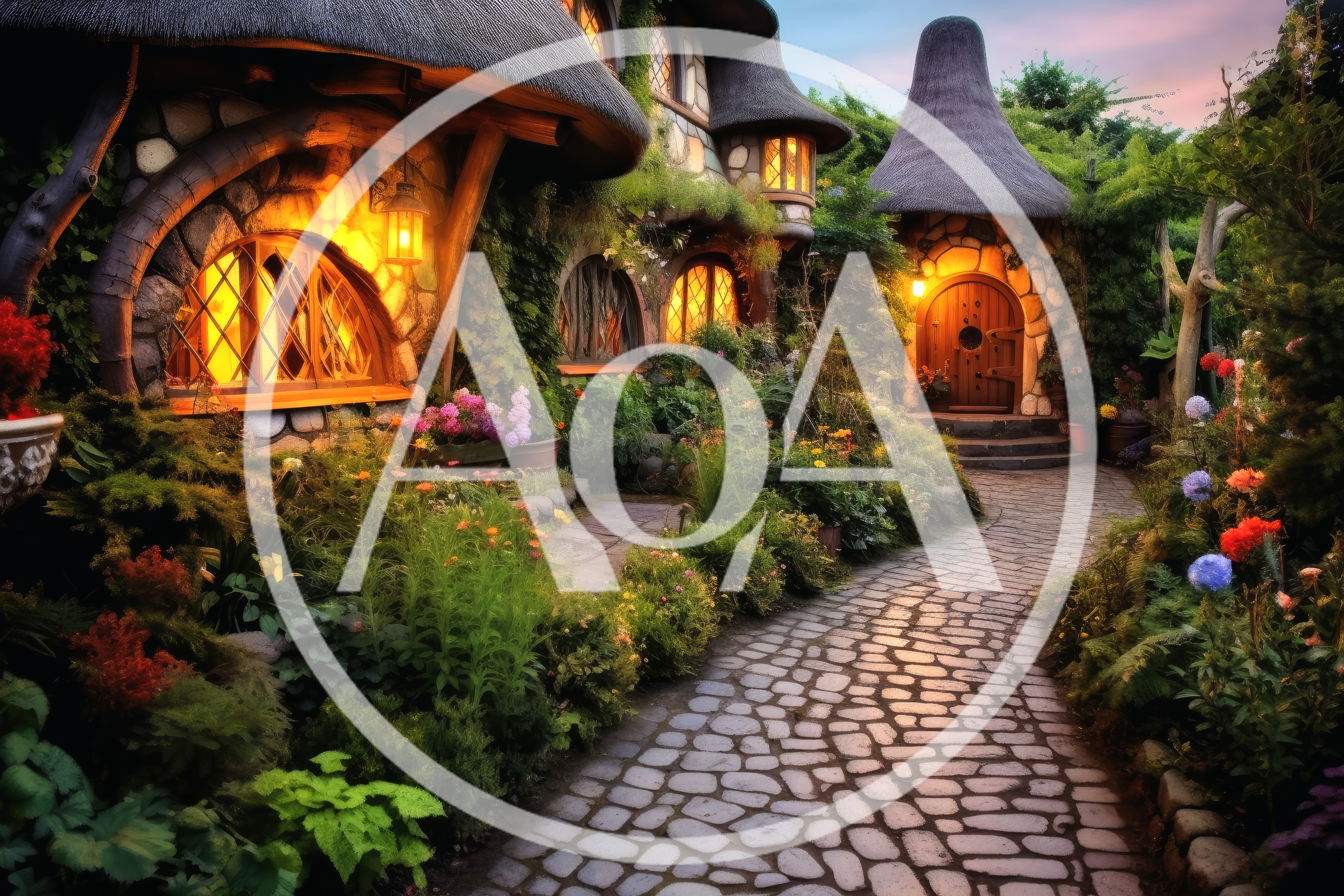 Enchanted Hobbit Style Cottage With Cobblestone Path