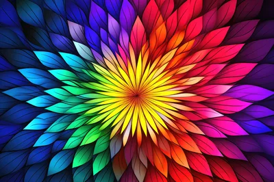 Abstract Rainbow Flower Petal Pattern Background