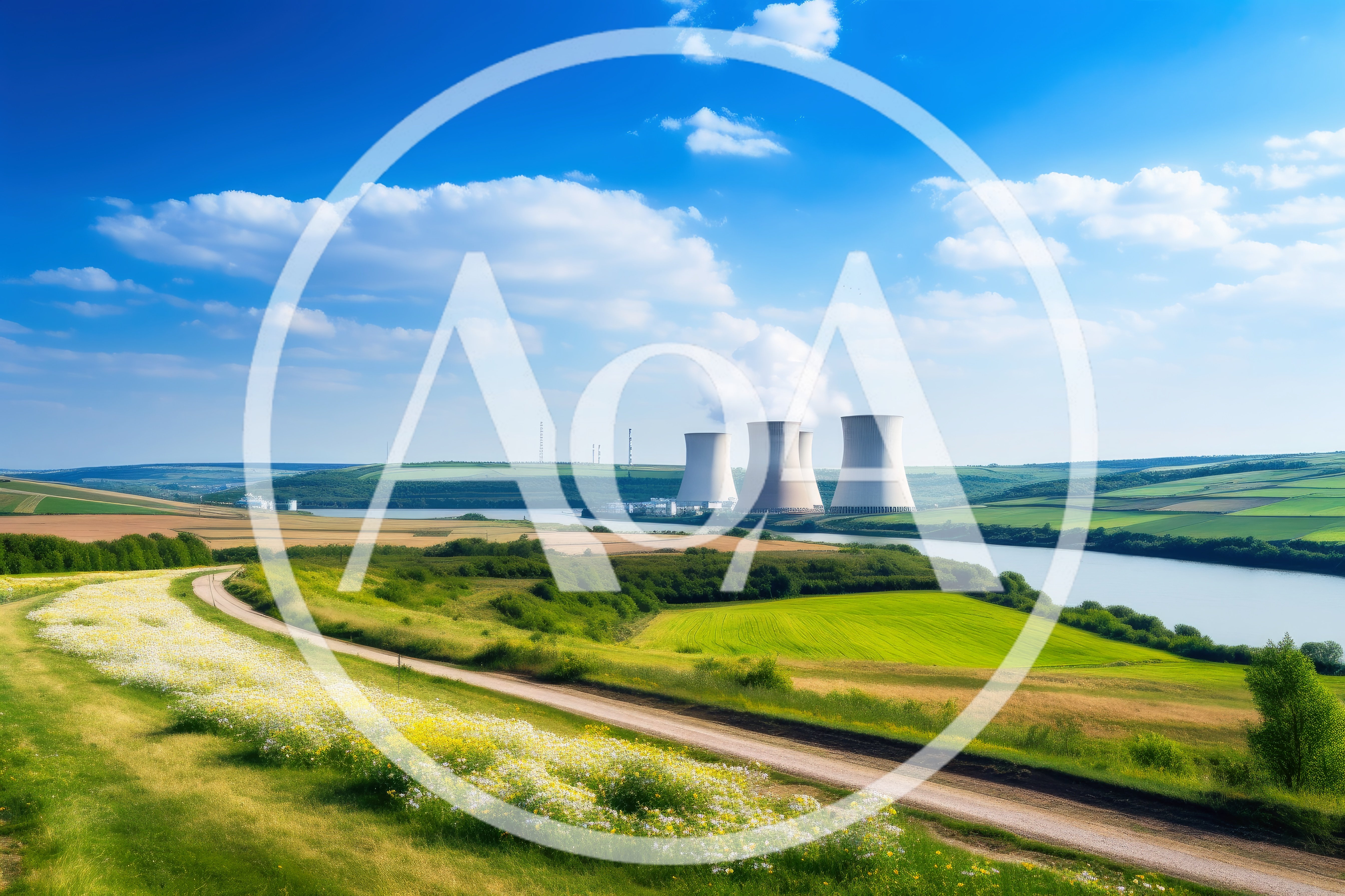 Nuclear Power Plant Near A Scenic River Landscape