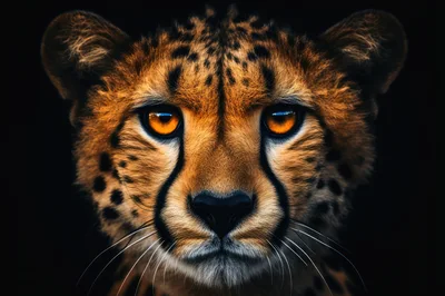 Close Up Portrait Of A Cheetah Face