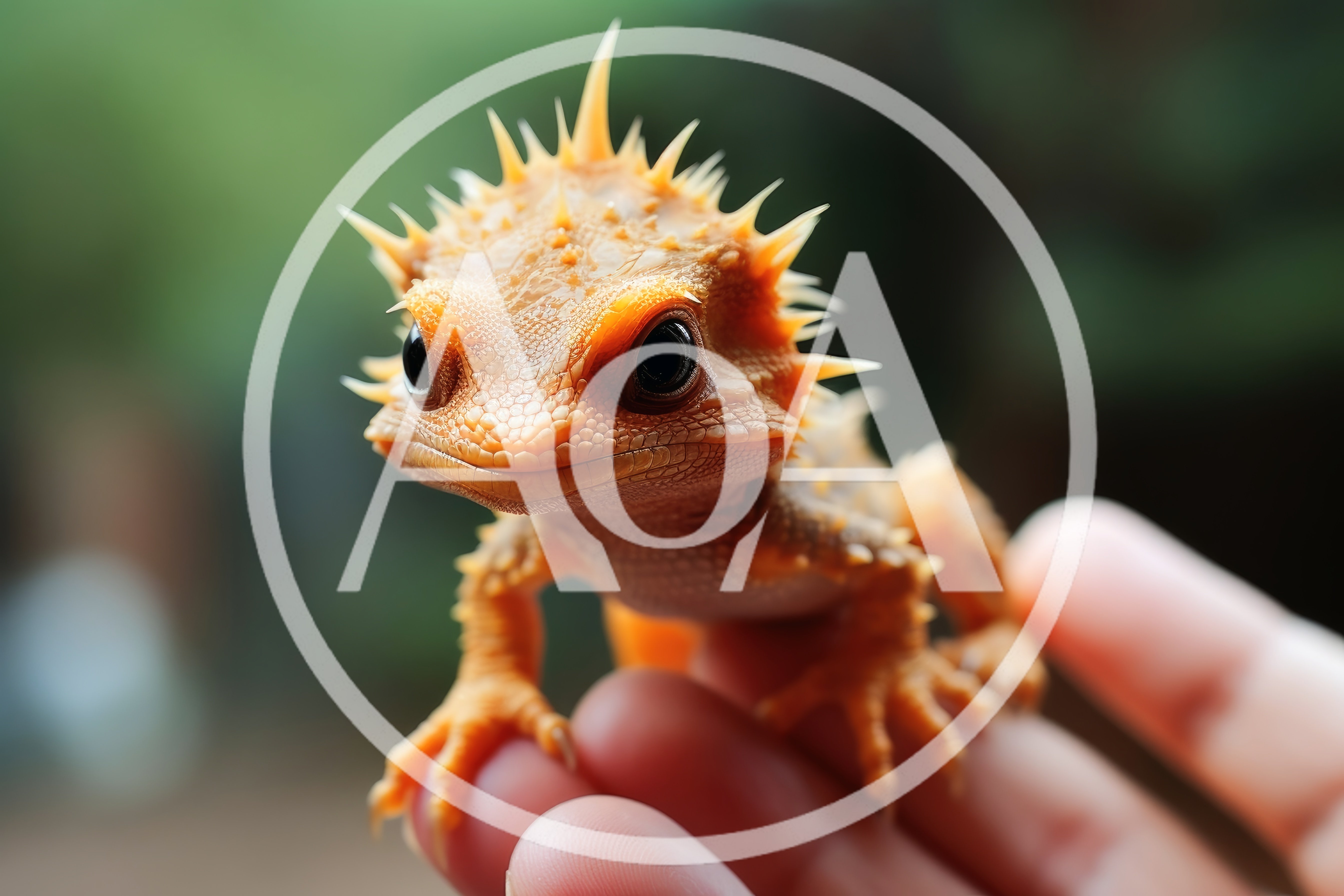 Close Up Of A Small Spiky Orange Lizard