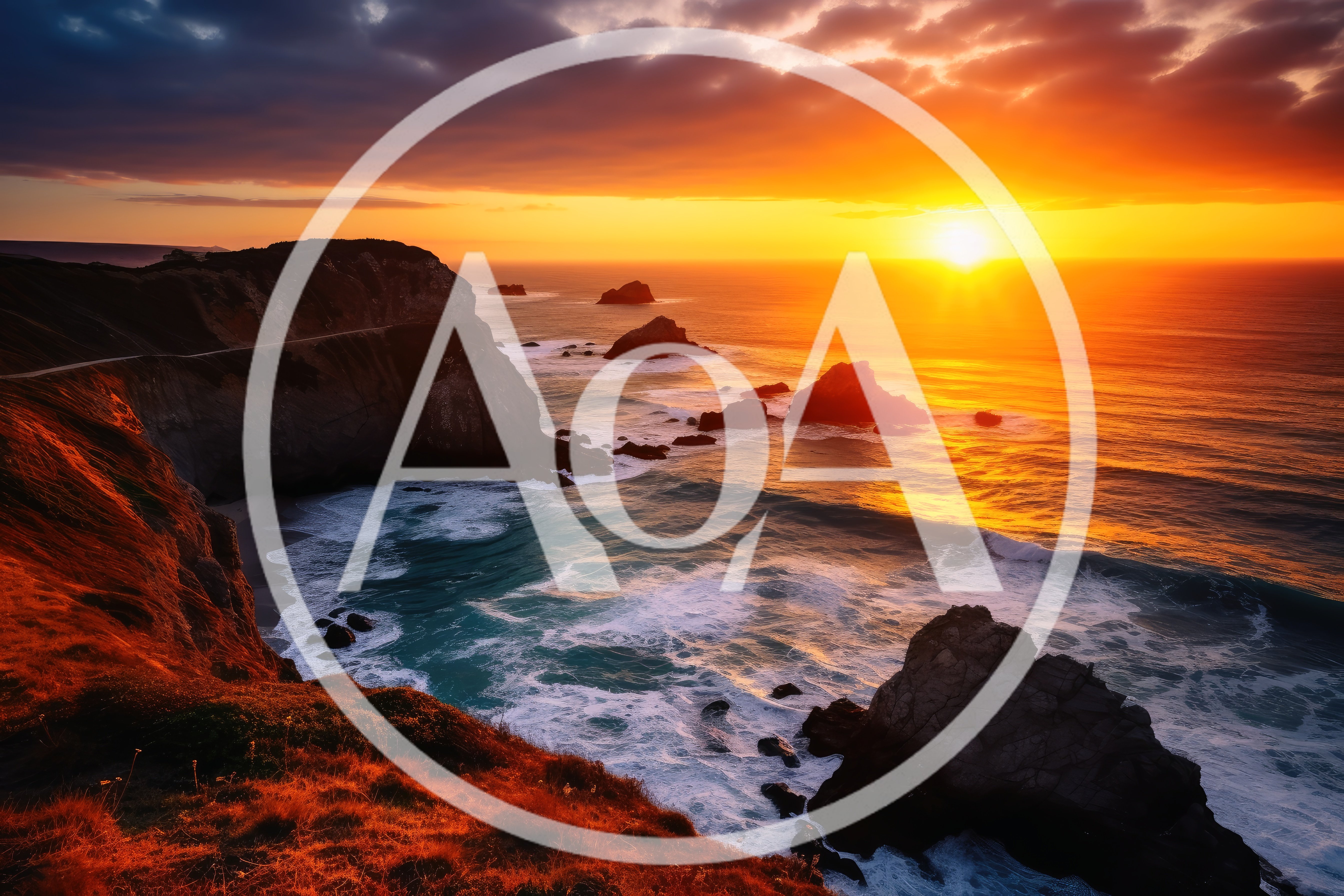 Dramatic Sunset Over Rugged Coastal Cliffs And Ocean