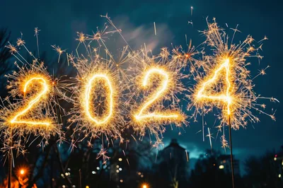Sparkler Writing 2024 New Year Celebration