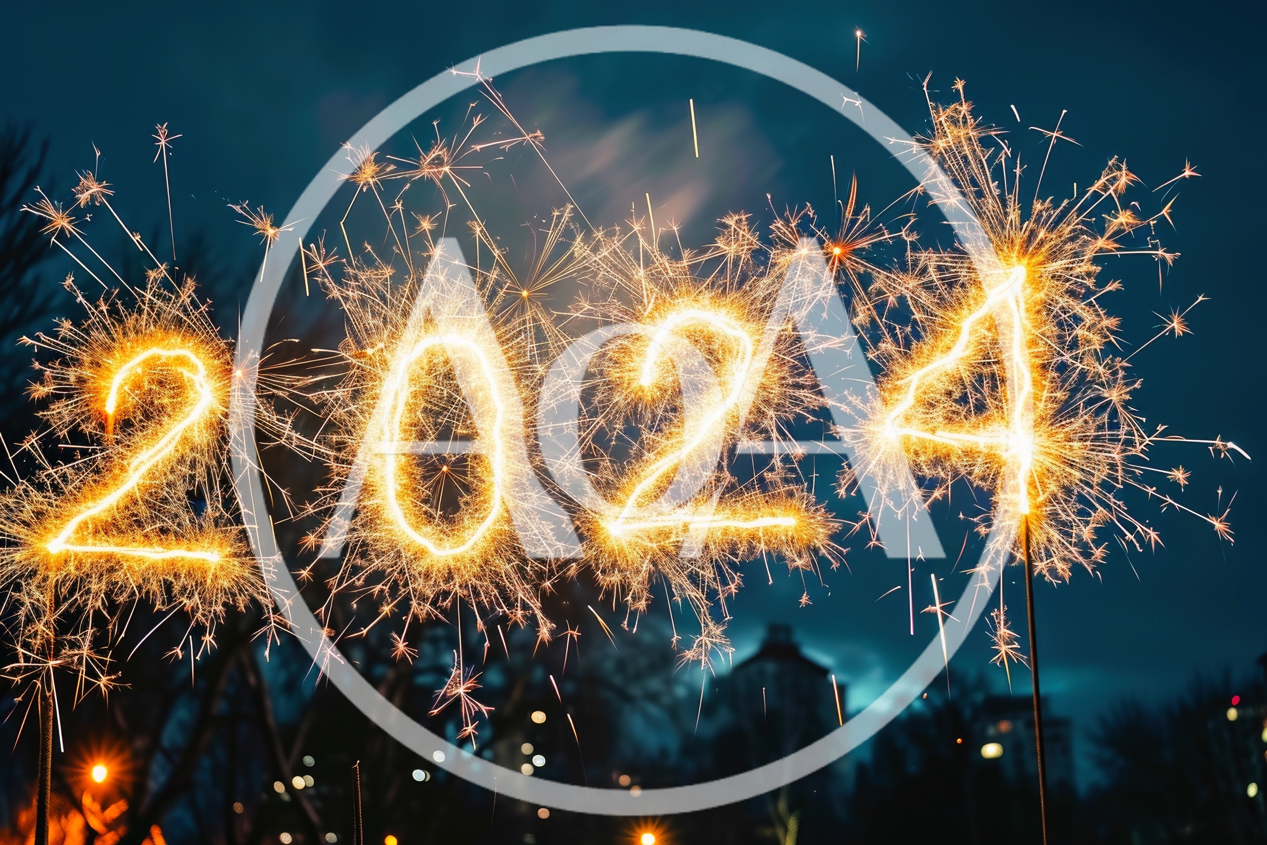 Sparkler Writing 2024 New Year Celebration