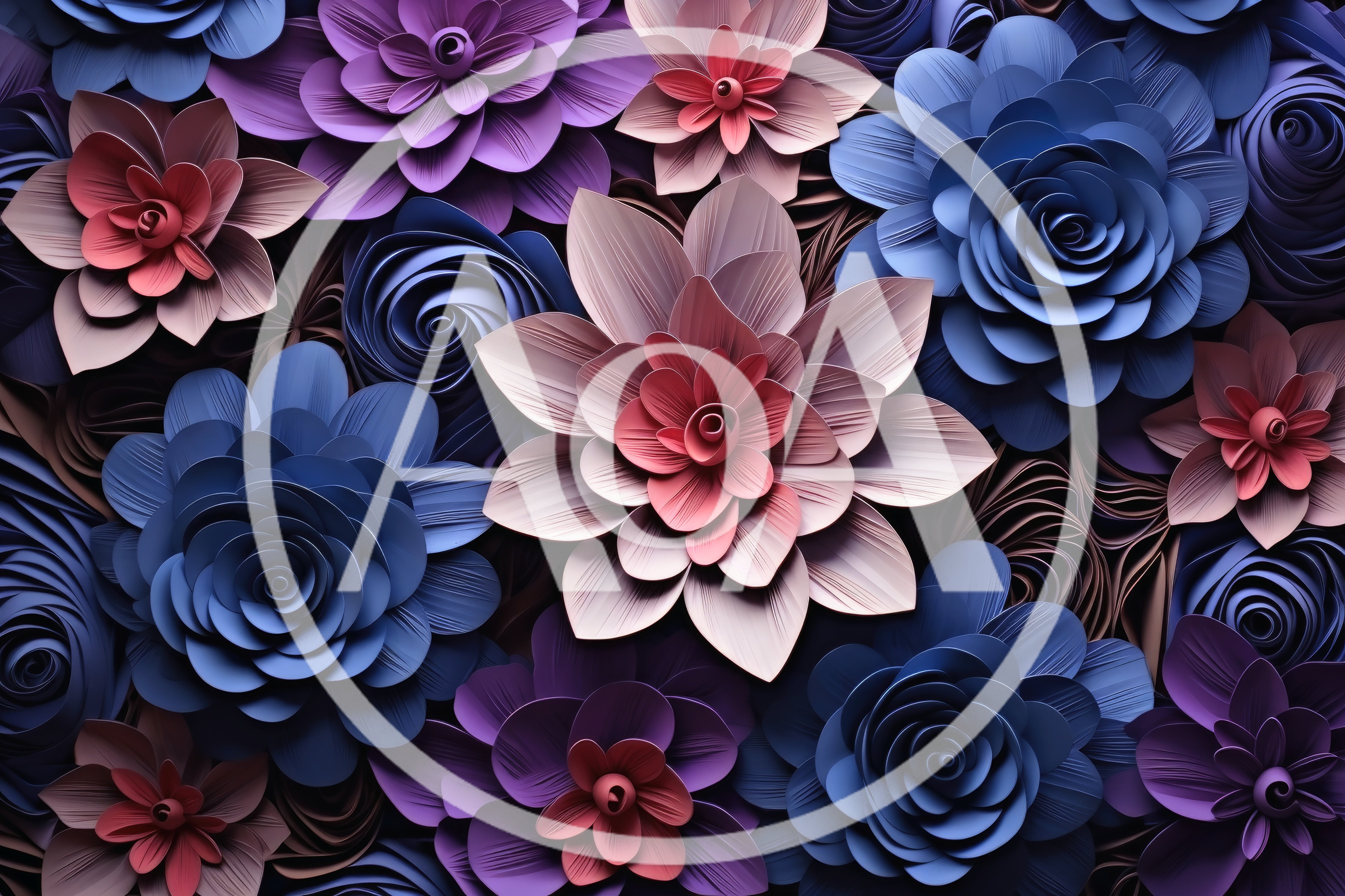 Paper Craft Floral Background With Multicolored Flowers