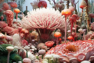 Surreal Alien Landscape With Bioluminescent Flora