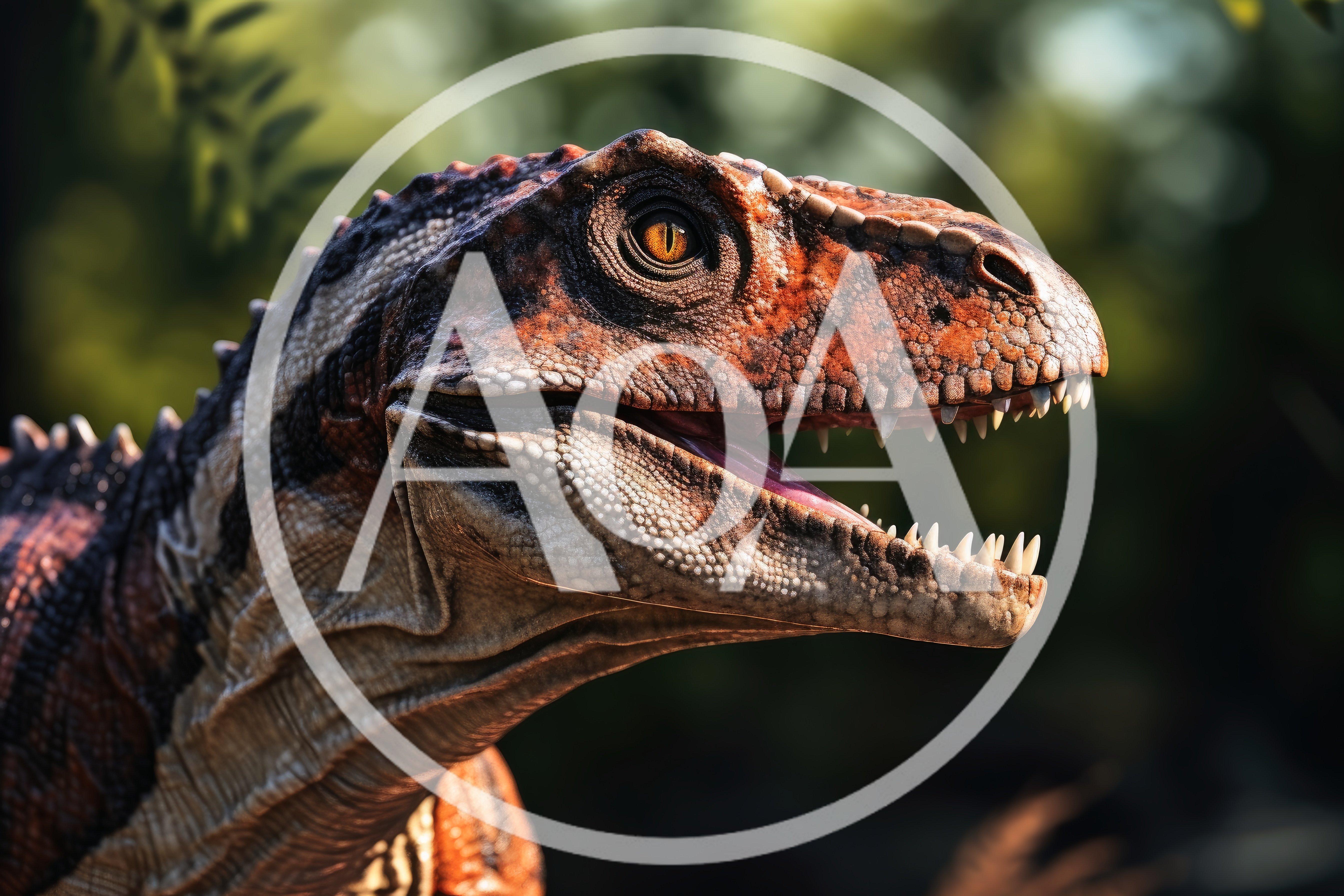 Close Up Portrait Of A Realistic Dinosaur