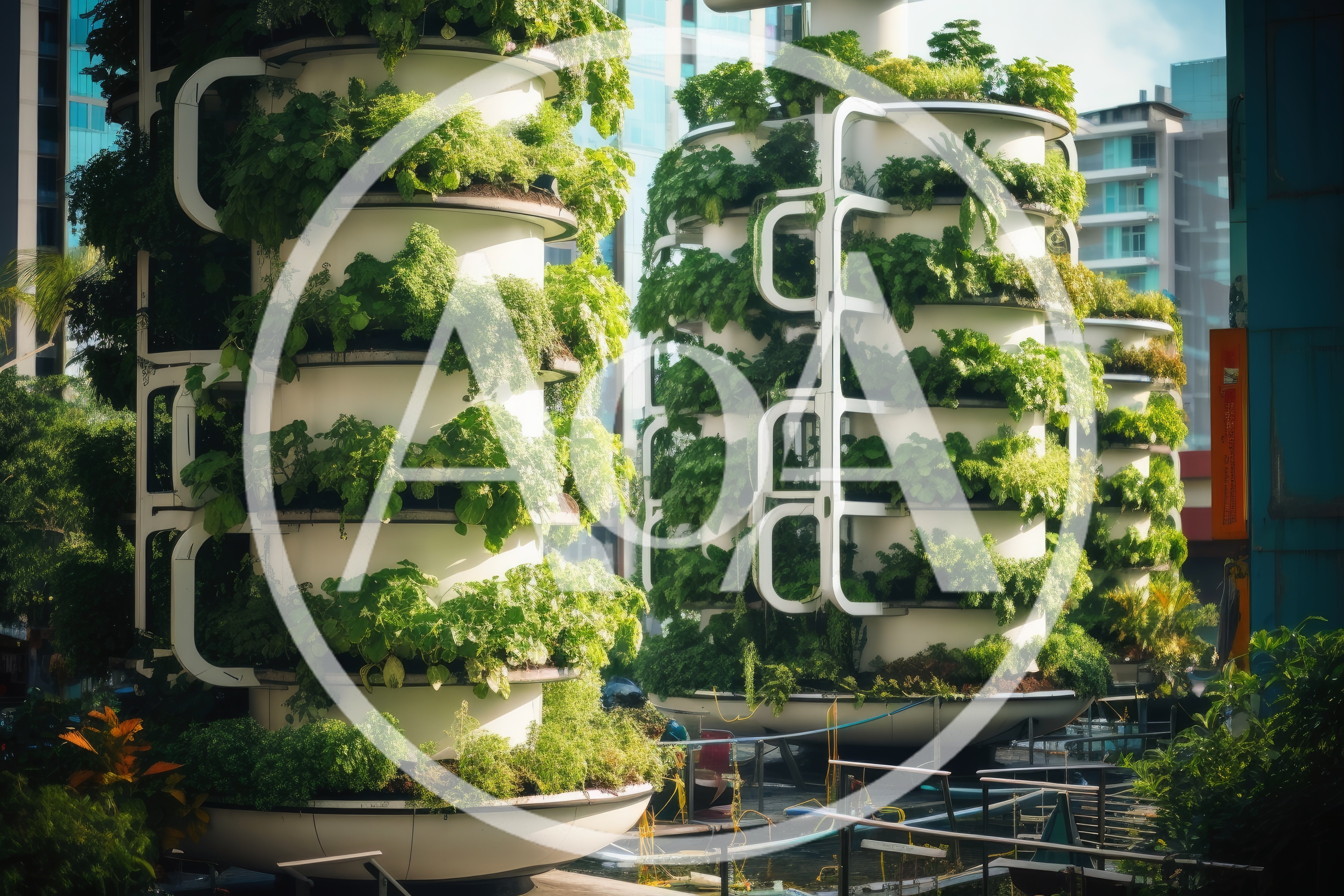 Vertical Urban Garden Towers In Modern Cityscape