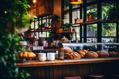 Freshly Baked Bread Display In A Cozy Bakery