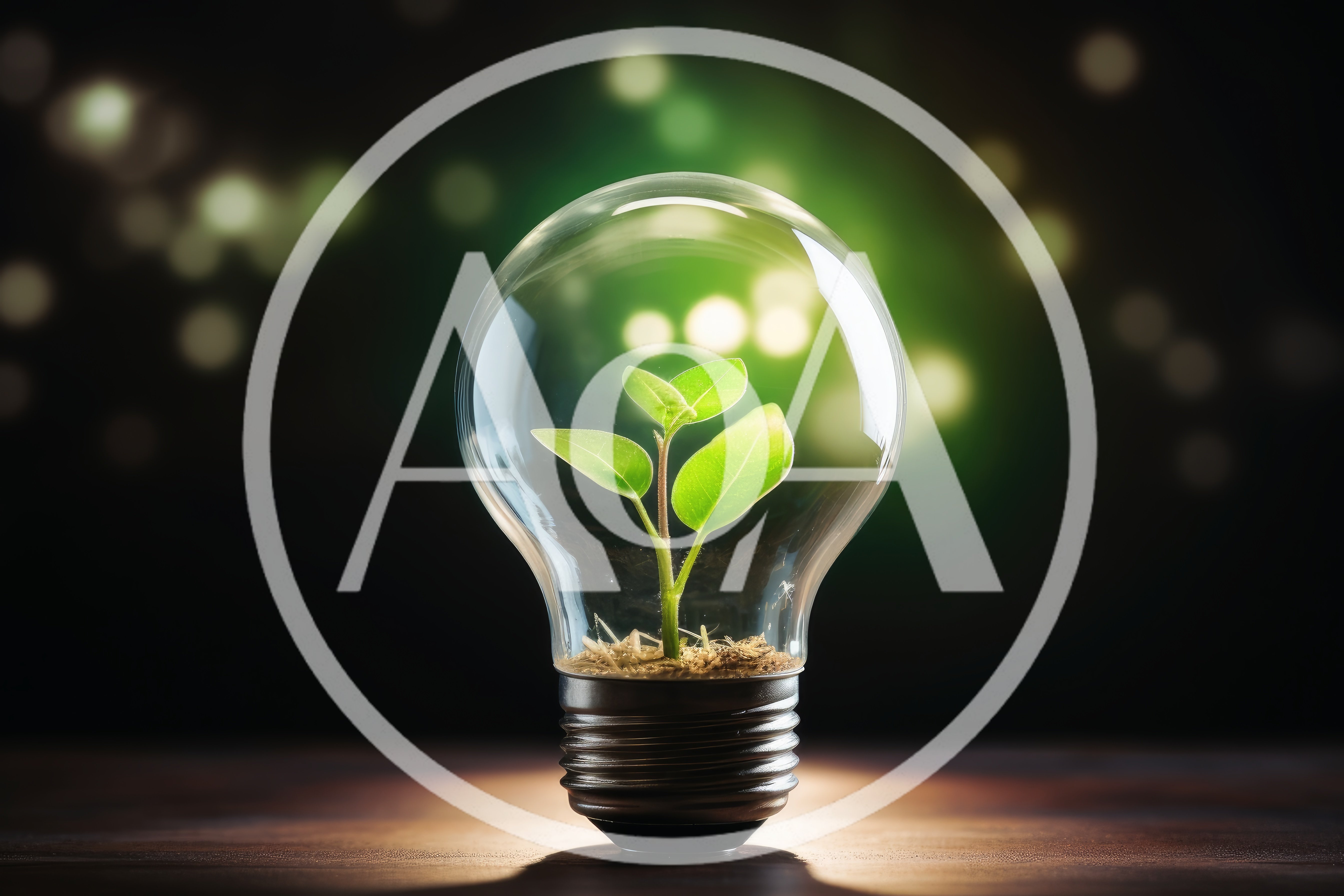 Small Green Plant Growing Inside A Glass Light Bulb
