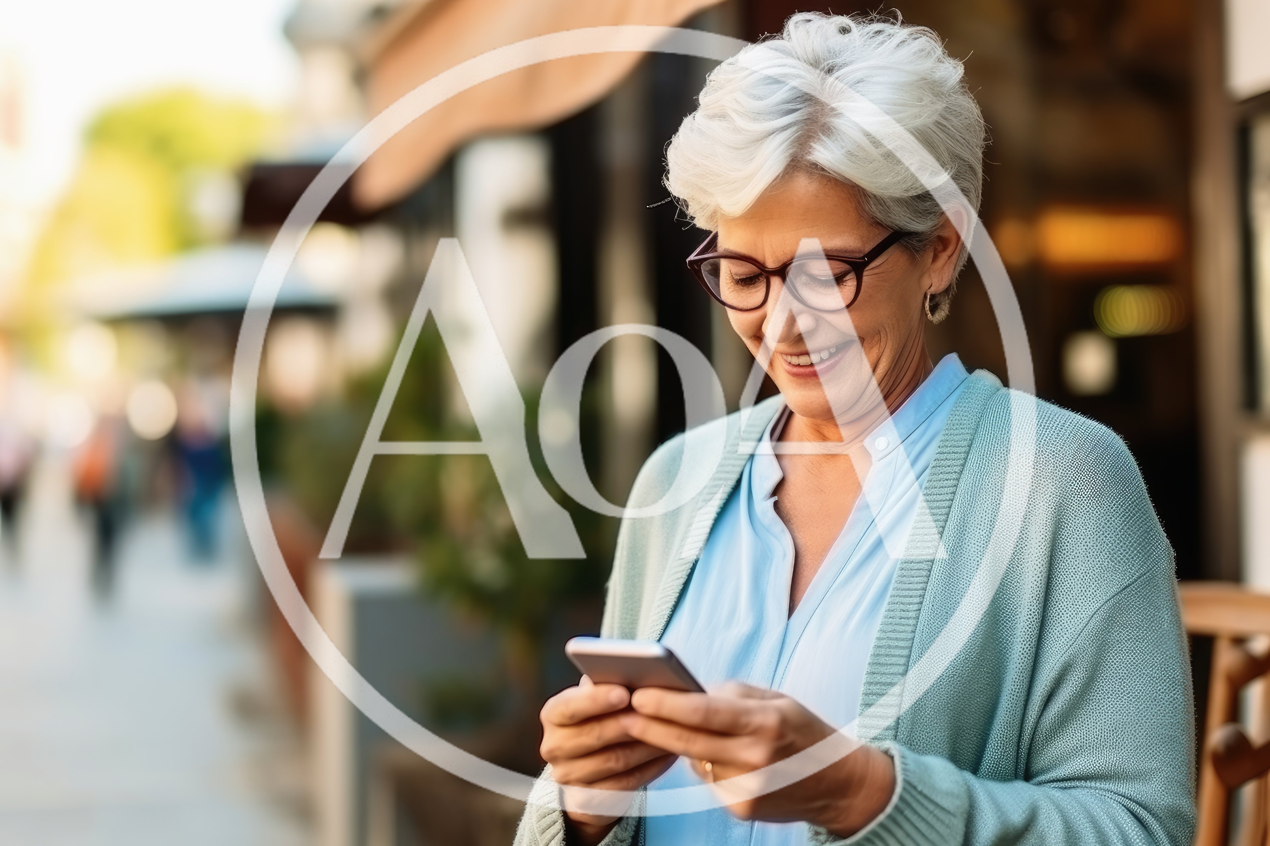 Senior Woman Using Smartphone Outdoors