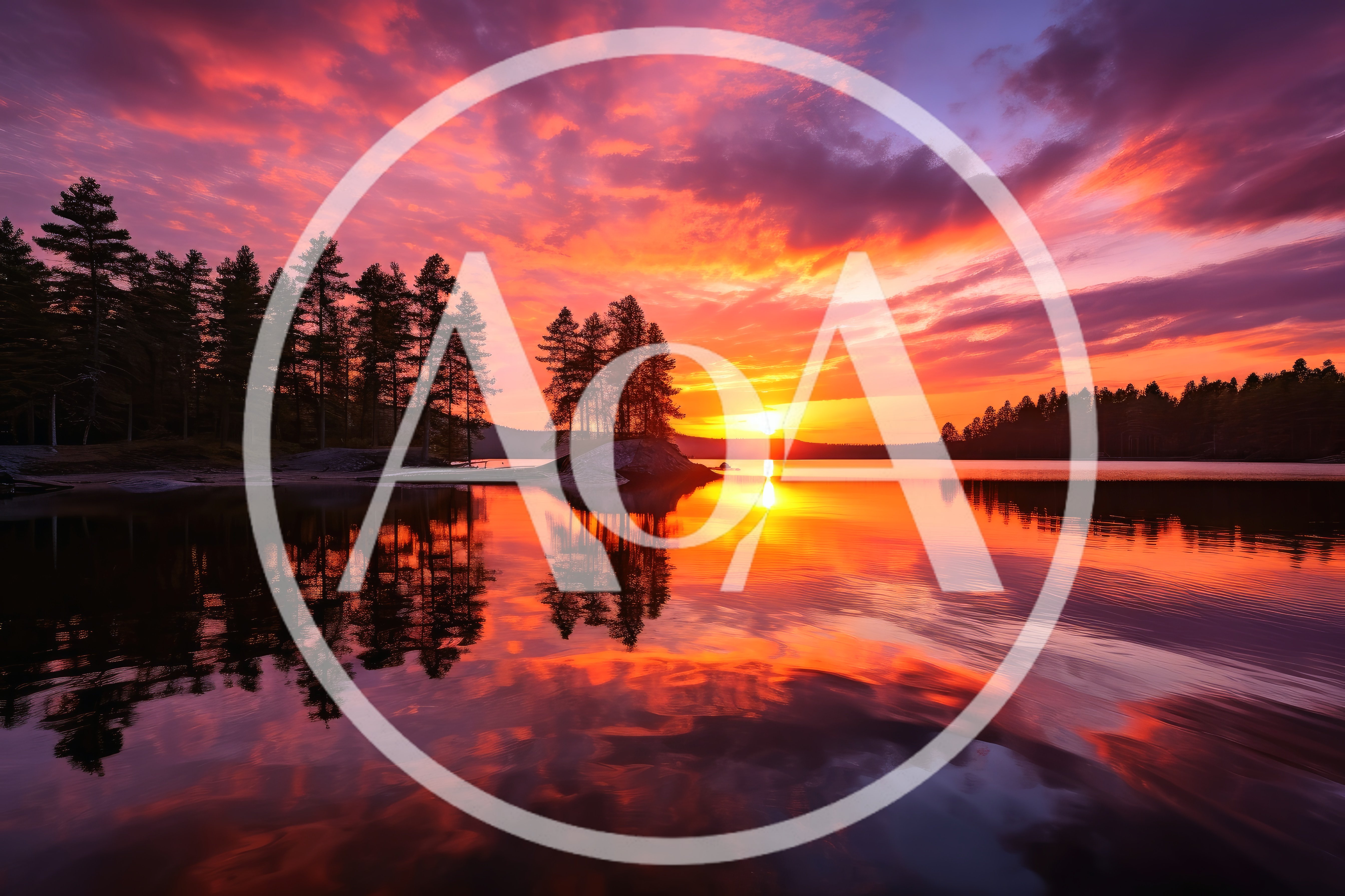 Stunning Sunset Over A Calm Forest Lake