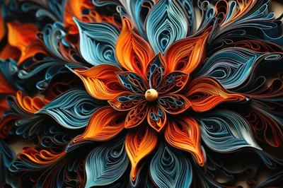 Intricate Paper Quilling Floral Art Design